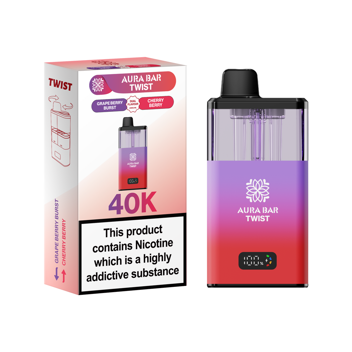 Aura Bar Twist 40k Prefilled Pod Vape