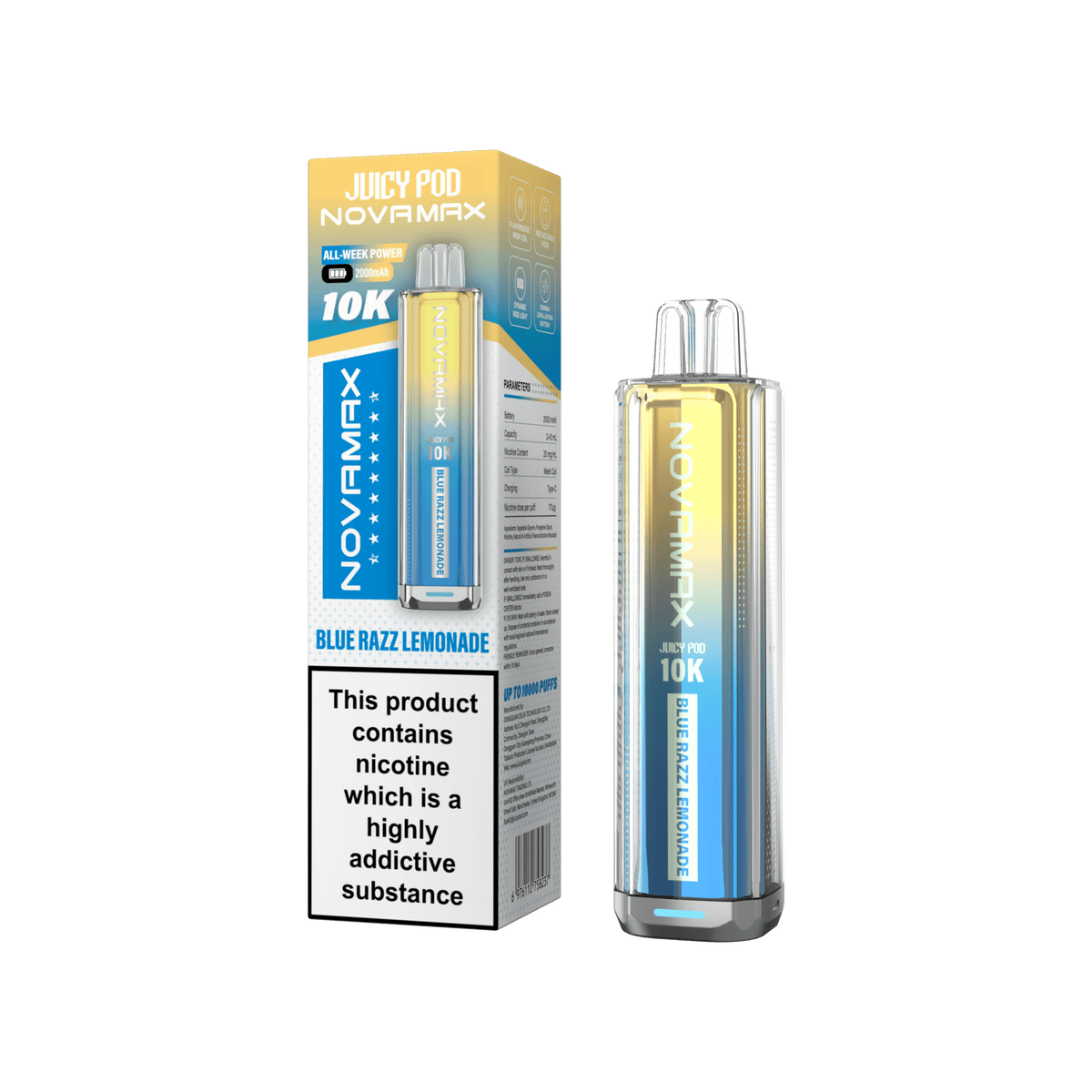 buy Juicy Pod Novamax 10k Prefilled Pod Vape Kit Pack of 5 at Wolfvapes.co.uk