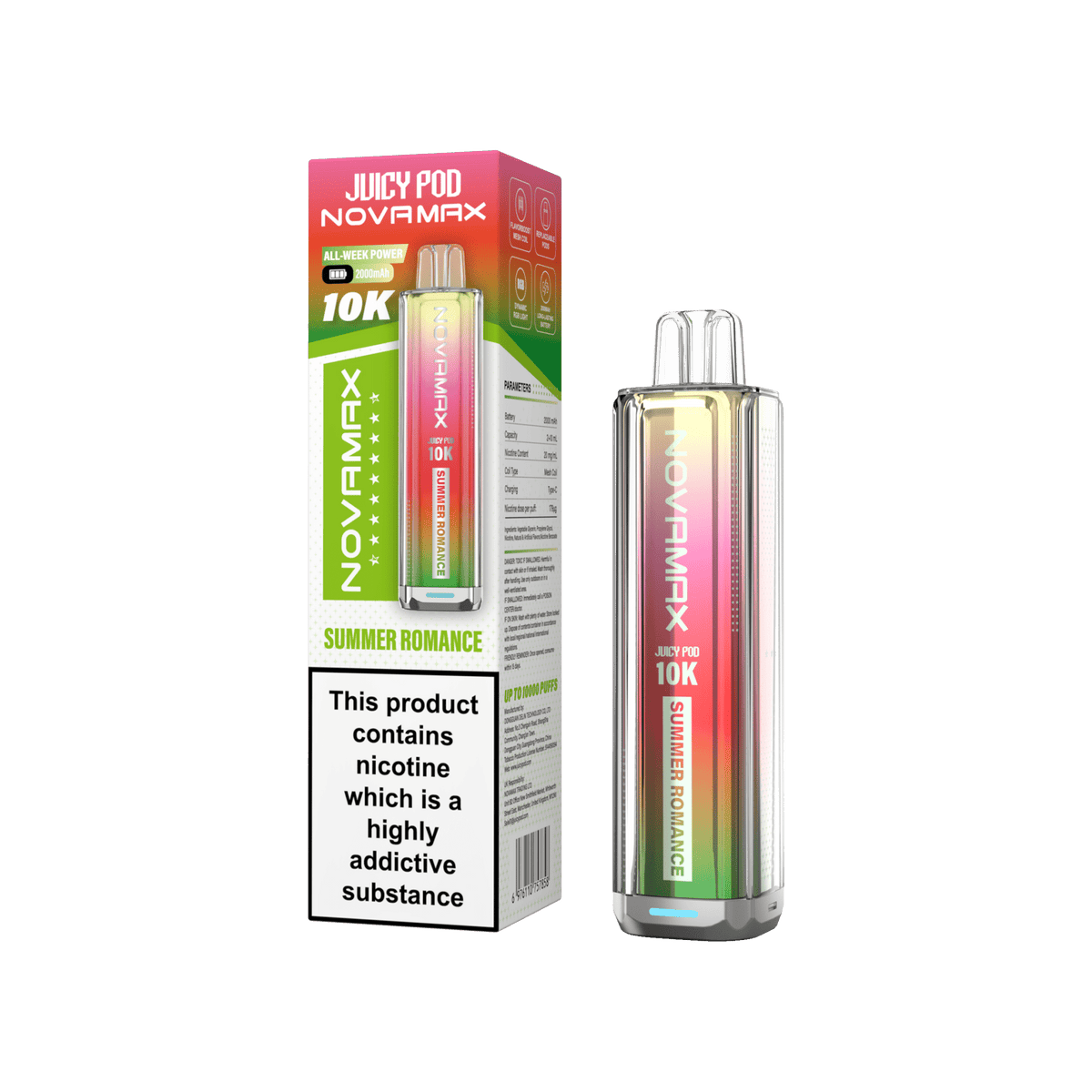 buy Juicy Pod Novamax 10k Prefilled Pod Vape Kit Pack of 5 at Wolfvapes.co.uk