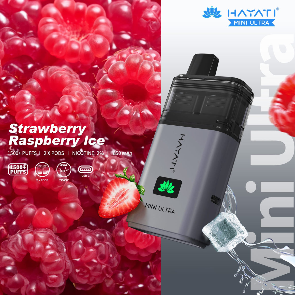 buy Hayati Mini Ultra 1500 Disposable Vape - Box of 5 at Wolfvapes.co.uk