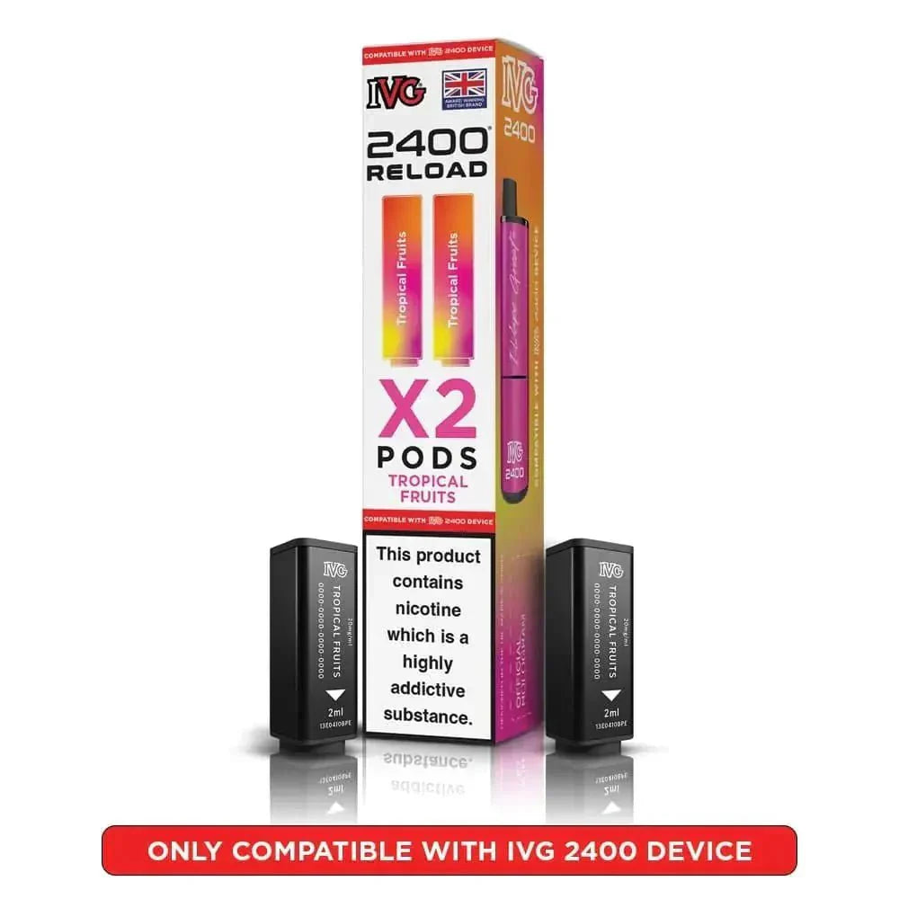 bulk wholesale IVG 2400 Reload 4 in 1 Prefilled Pods Box of 5 - Tropical Fruits