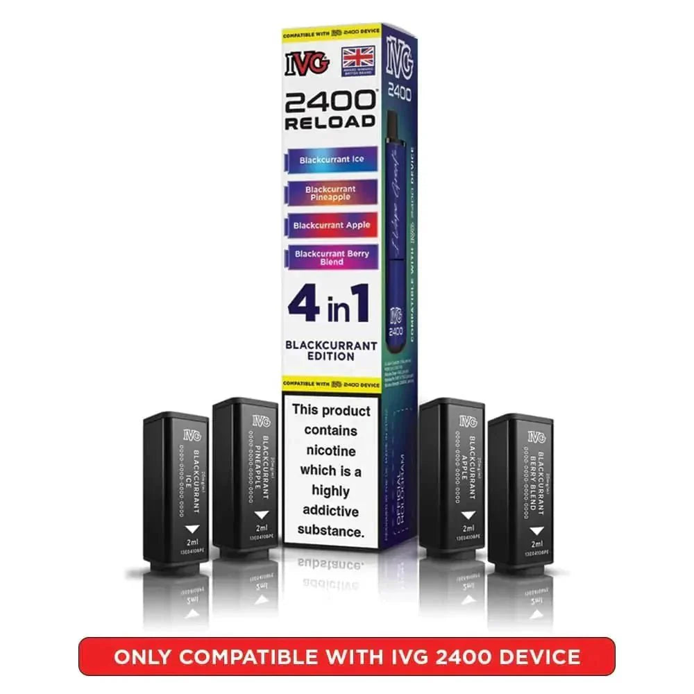 bulk wholesale IVG 2400 Reload 4 in 1 Prefilled Pods Box of 5 - Blackcurrant Edition