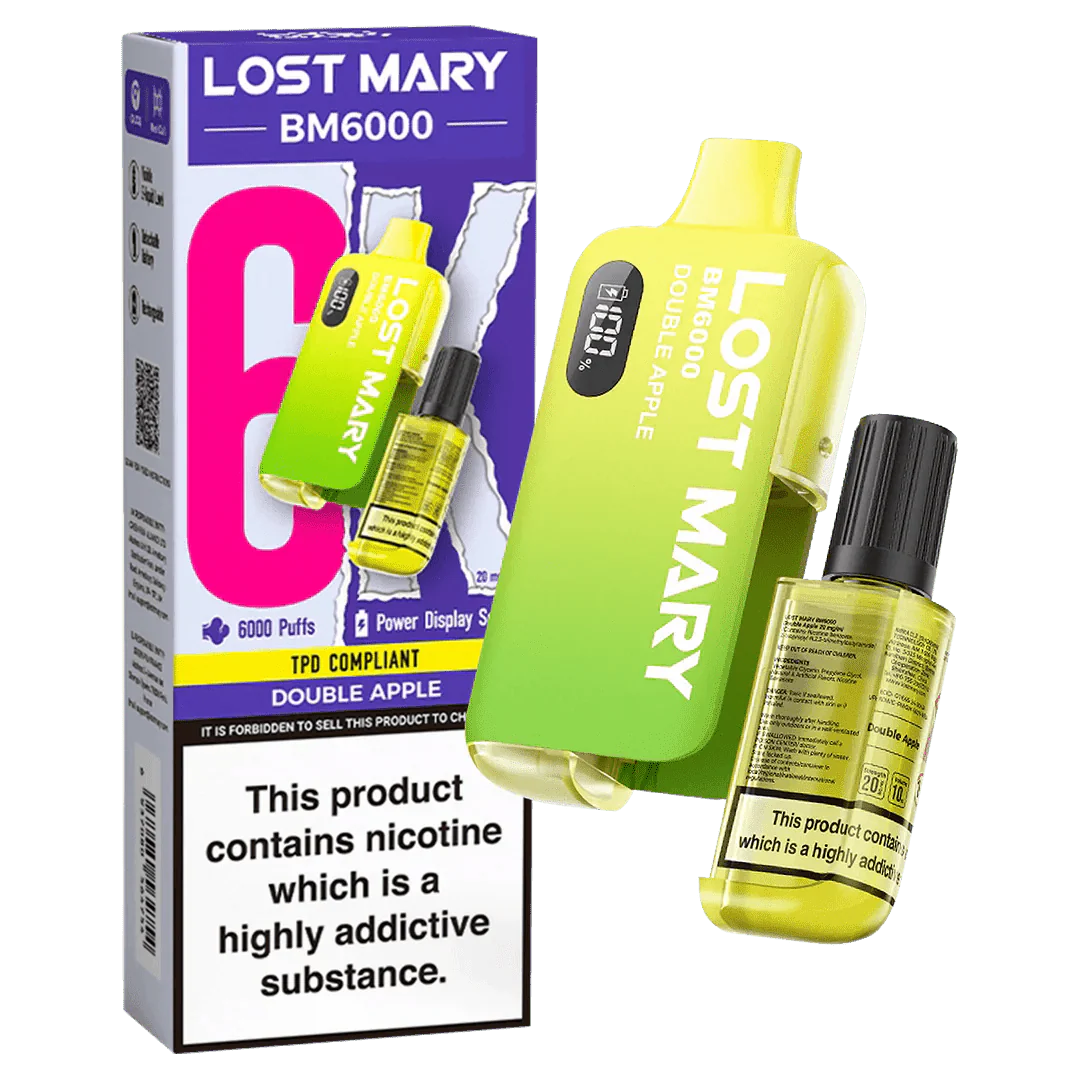Lost Mary BM6000 Prefilled Disposable Vape Kit (Box of 5) - Wolfvapes.co.uk-Double Apple