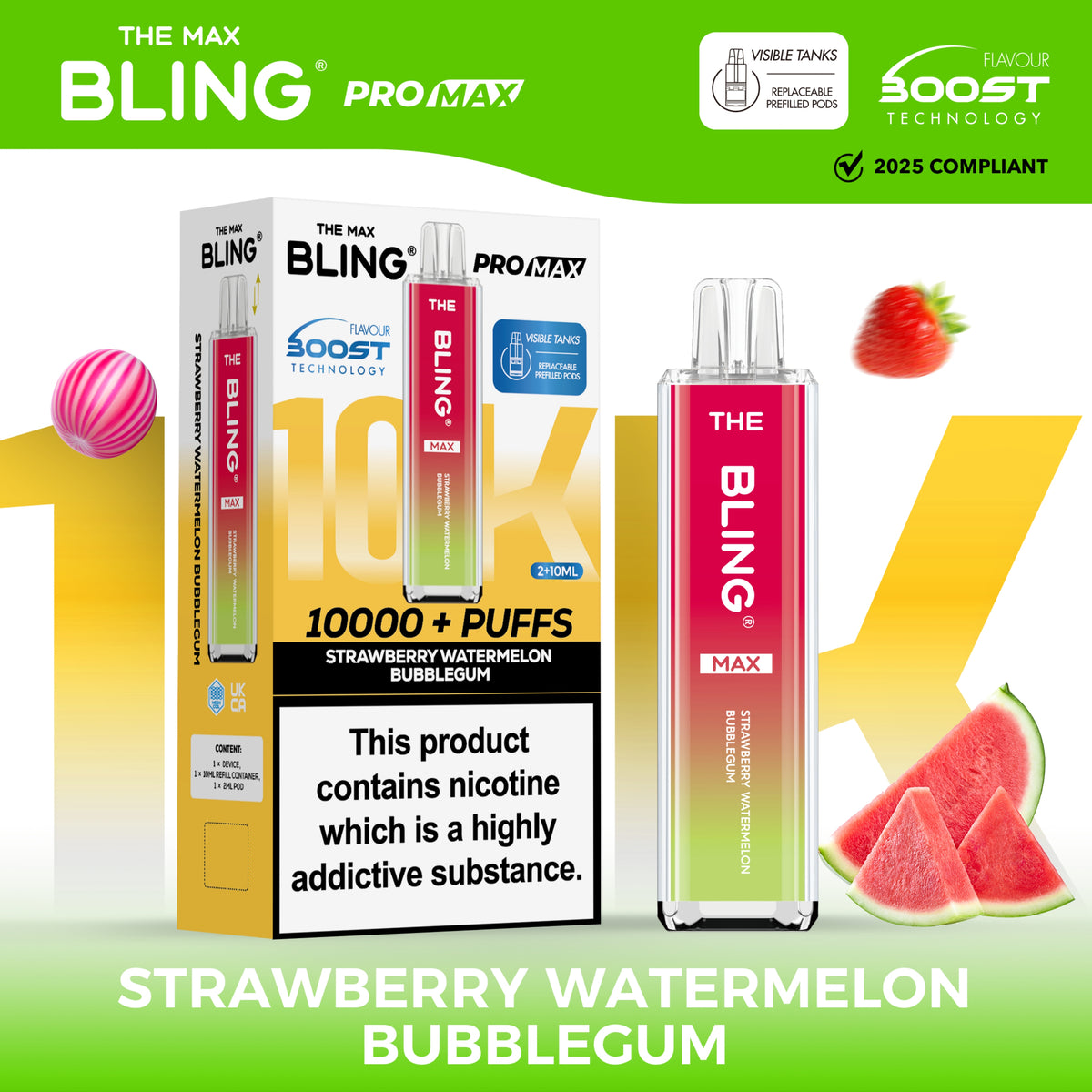 The Crystal Bling Max 10000 Preffilled Pod Kit