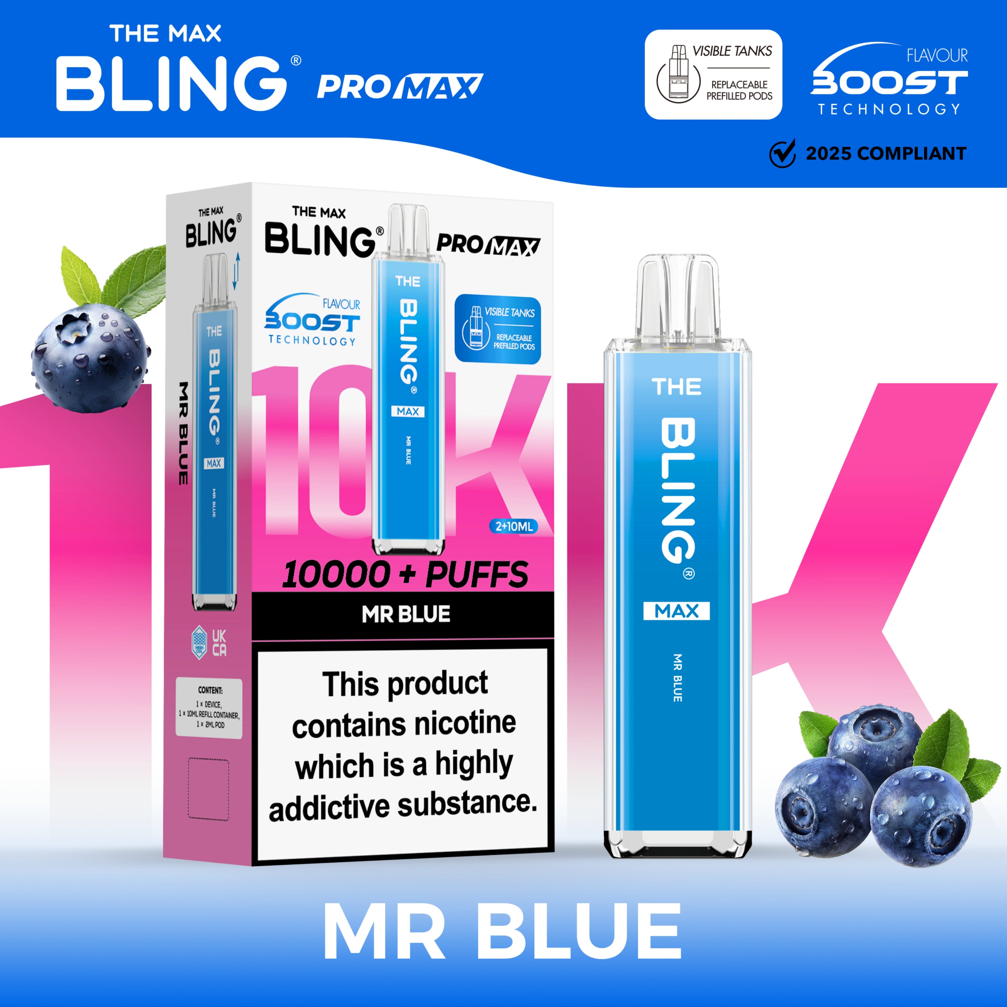The Crystal Bling Max 10000 Preffilled Vape Kit Box of 5 The Crystal Bling Max 10000 Preffilled Vape Kit Box of 5