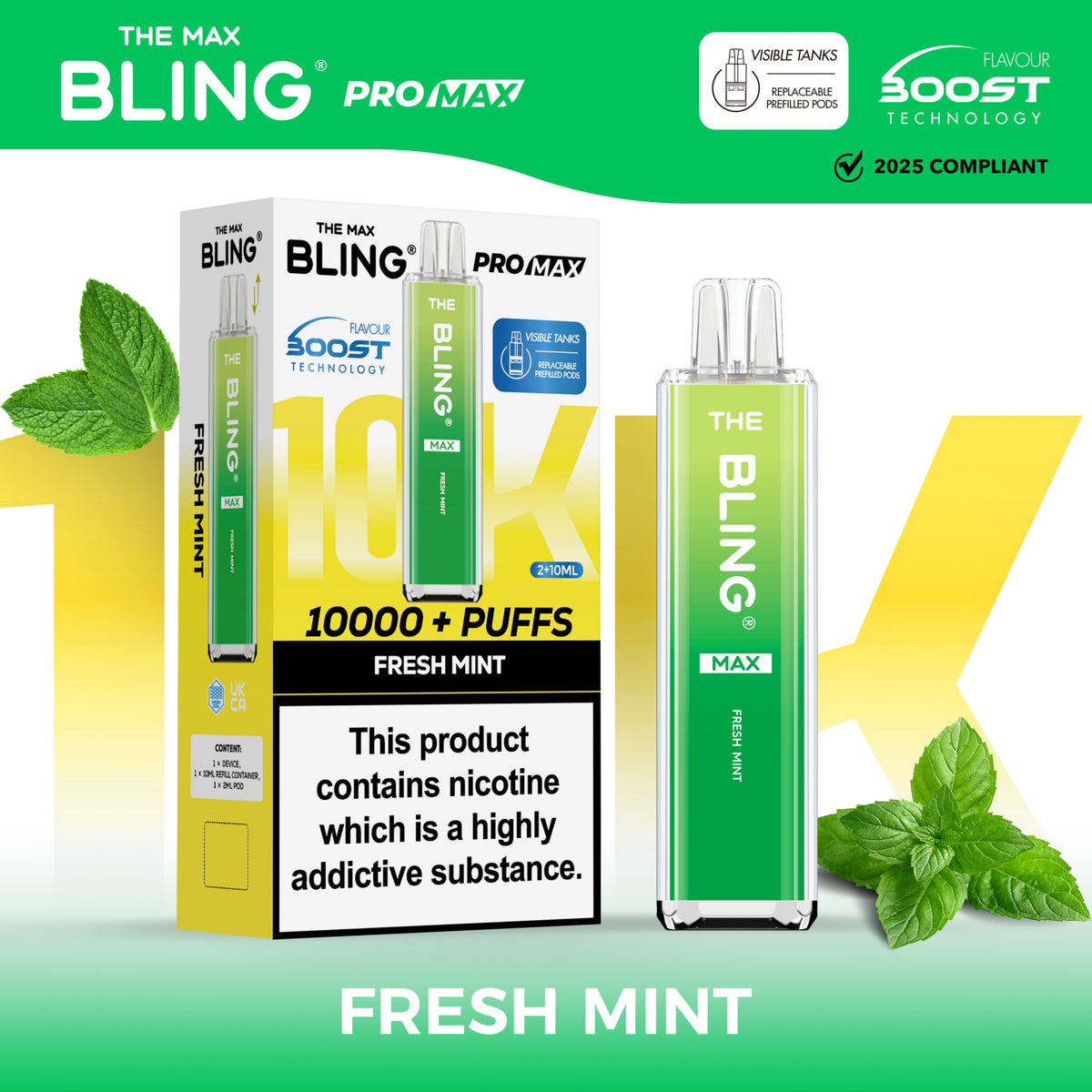 The Crystal Bling Max 10000 Preffilled Pod Kit