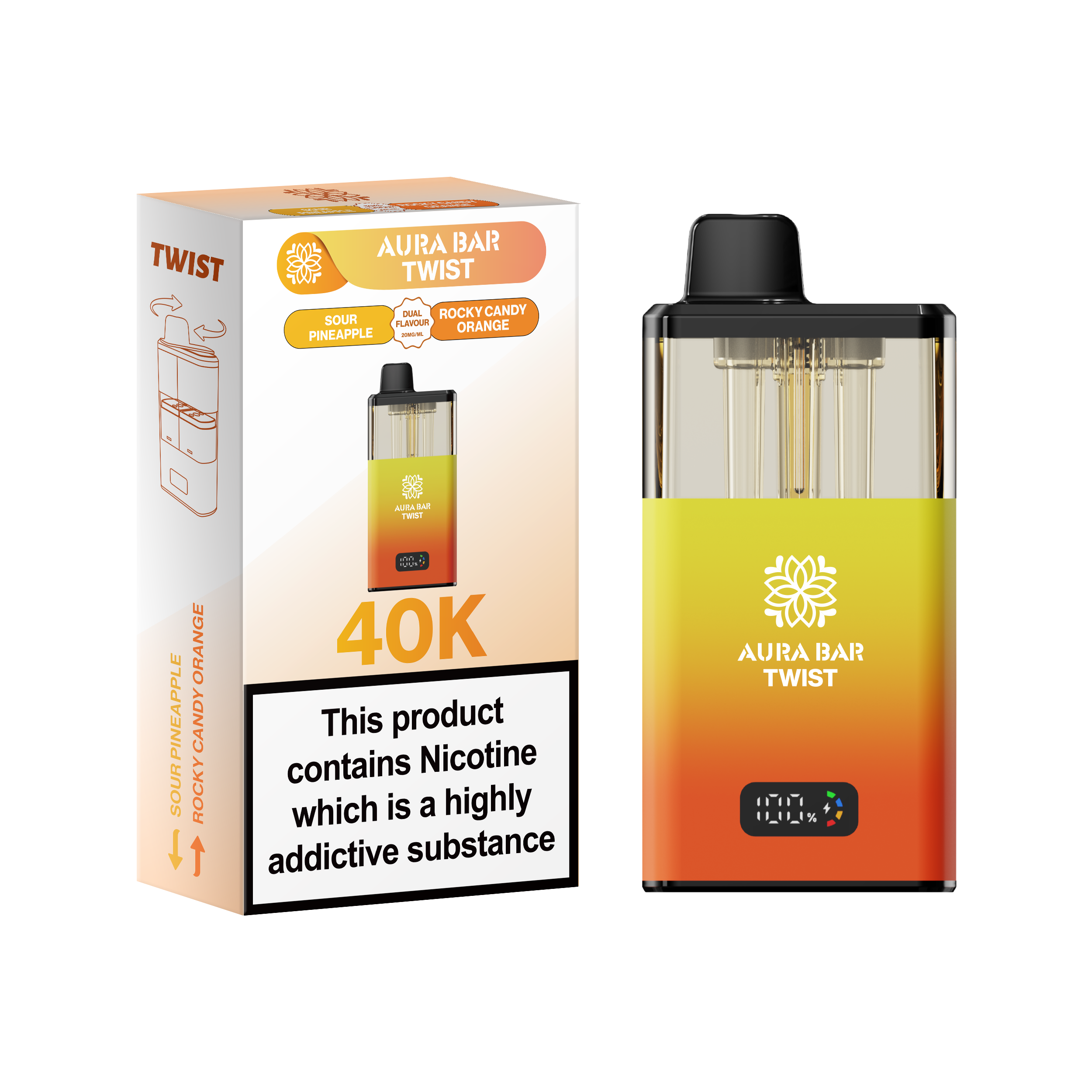 Aura Bar Twist 40k Prefilled Pod Vape Aura Bar Twist 40k Prefilled Pod Vape