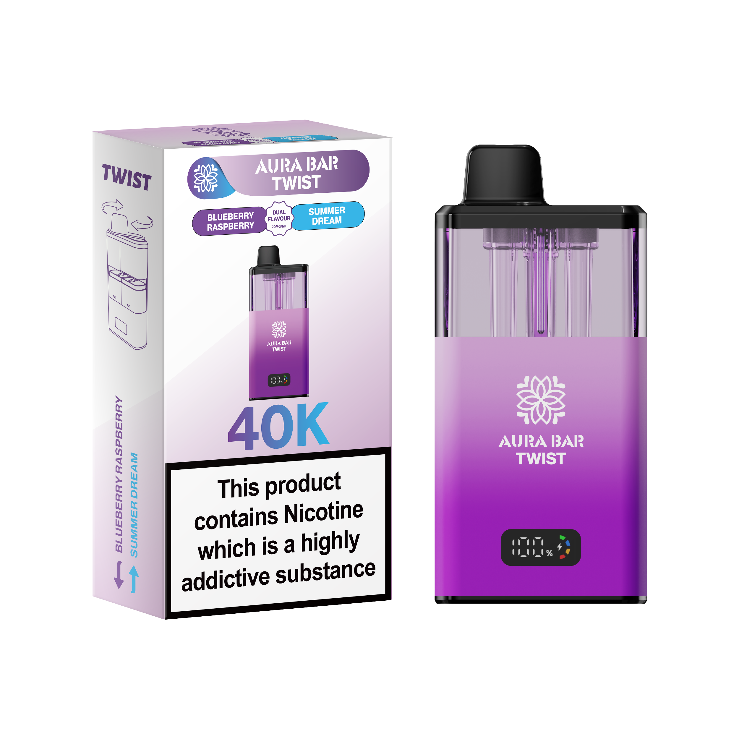 Aura Bar Twist 40k Prefilled Pod Vape Aura Bar Twist 40k Prefilled Pod Vape