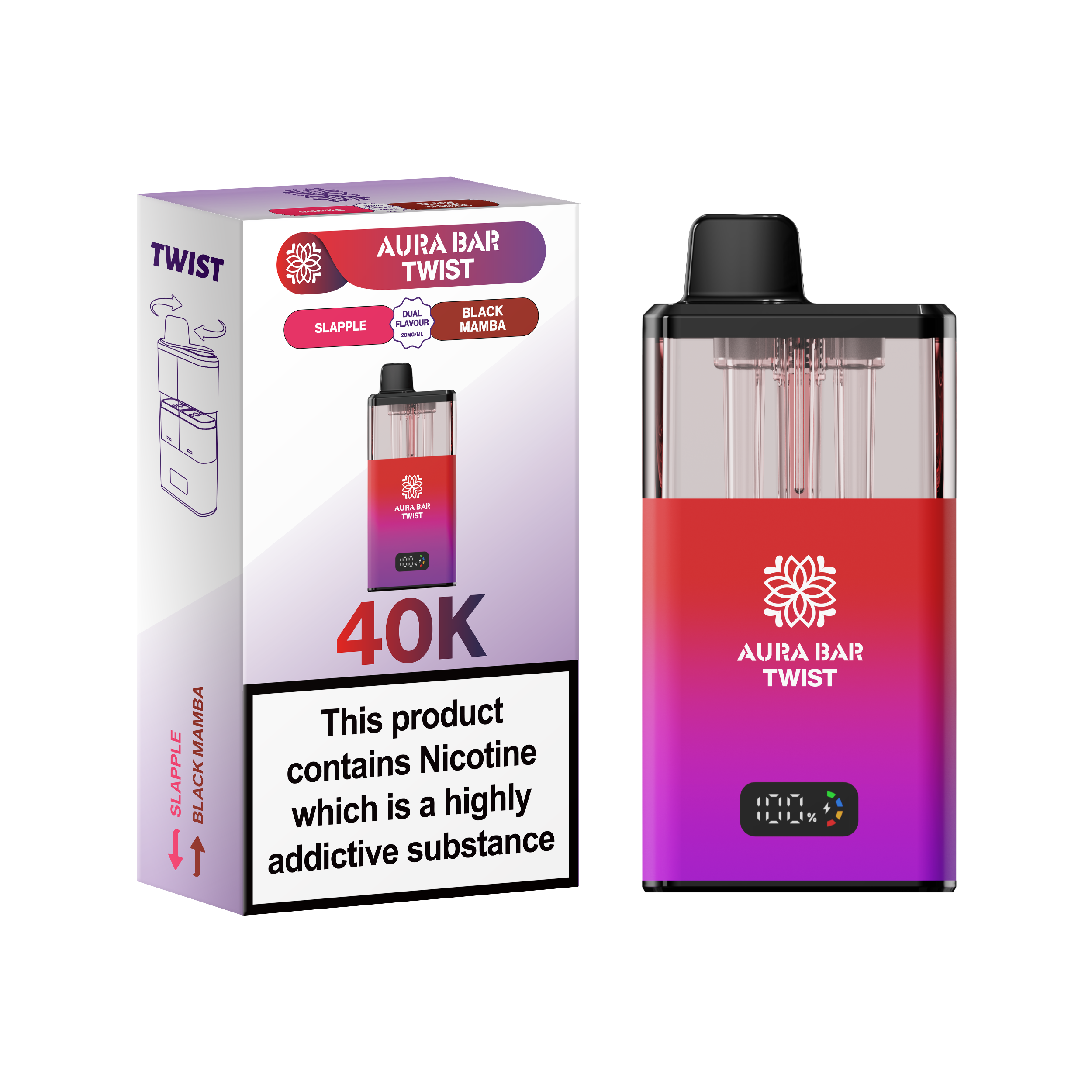 Aura Bar Twist 40k Prefilled Pod Vape Aura Bar Twist 40k Prefilled Pod Vape