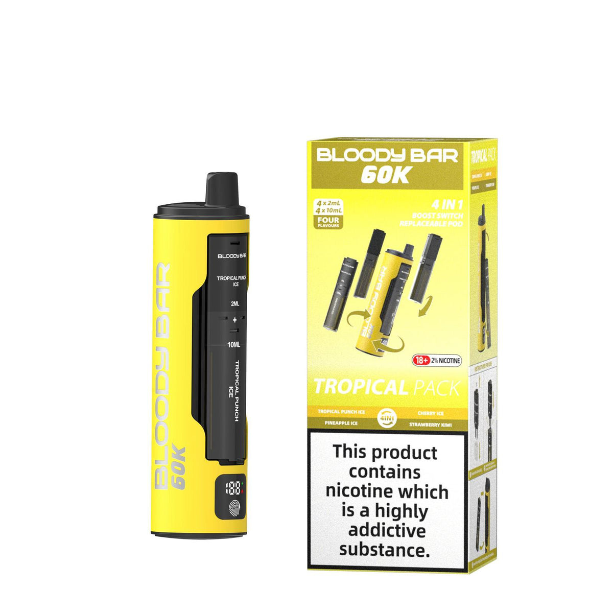 Bloody Bar 60k Prefilled 4 In 1 Pod Vape Kit Box of 5