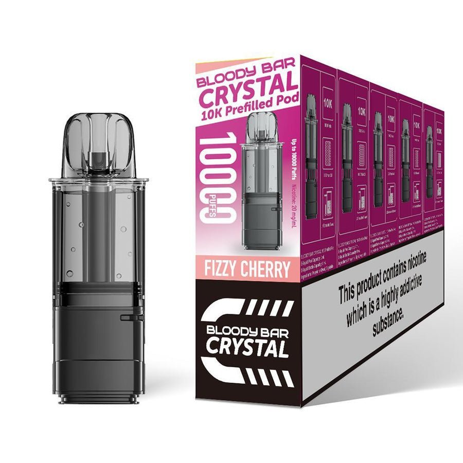 bulk wholesale Bloody Bar Crystal 10k Replacement Pods Pack of 5 - Fizzy Cherry