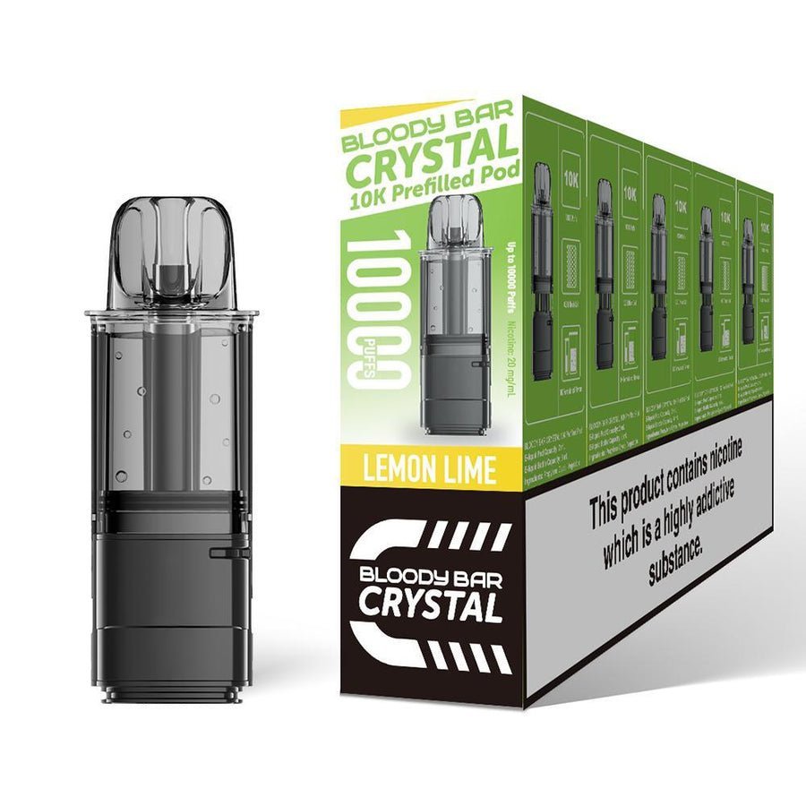 bulk wholesale Bloody Bar Crystal 10k Replacement Pods Pack of 5 - Lemon Lime