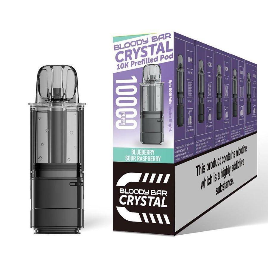 bulk wholesale Bloody Bar Crystal 10k Replacement Pods Pack of 5 - Blueberry Sour Raspberry