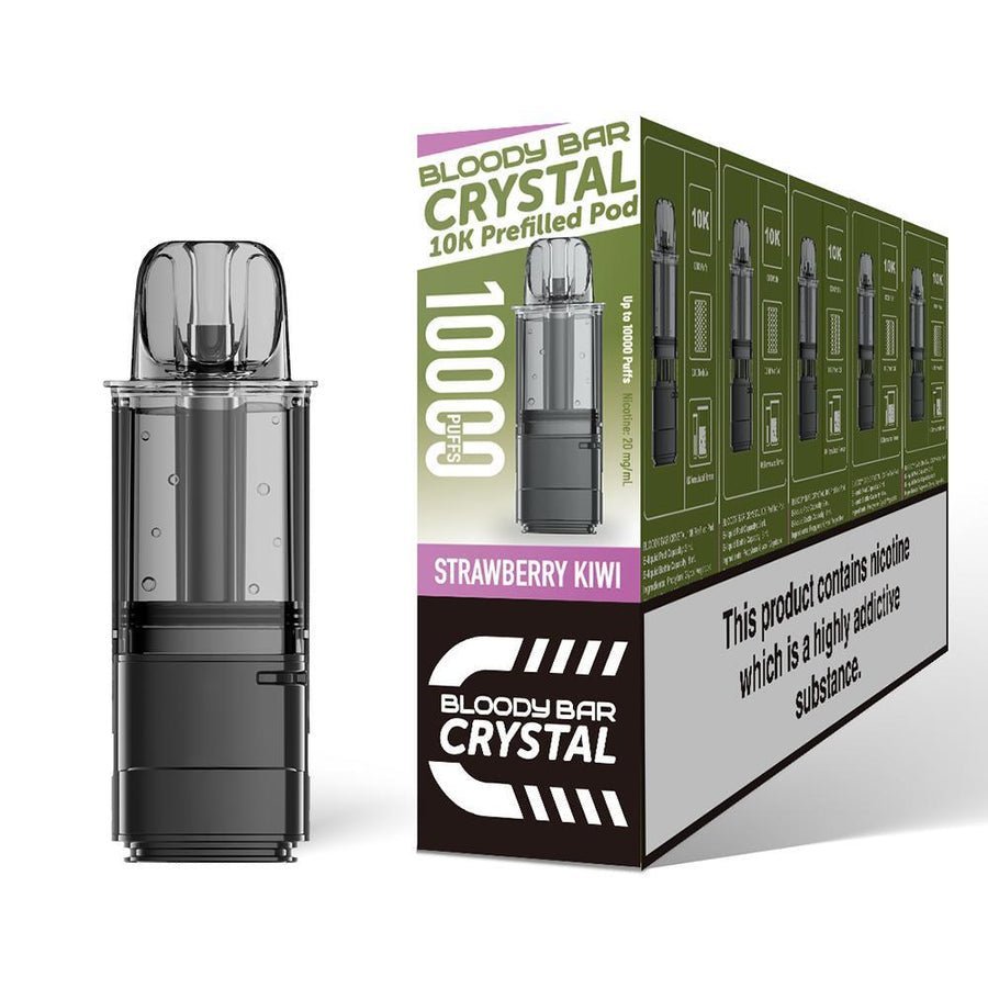 bulk wholesale Bloody Bar Crystal 10k Replacement Pods Pack of 5 - Strawberry Kiwi