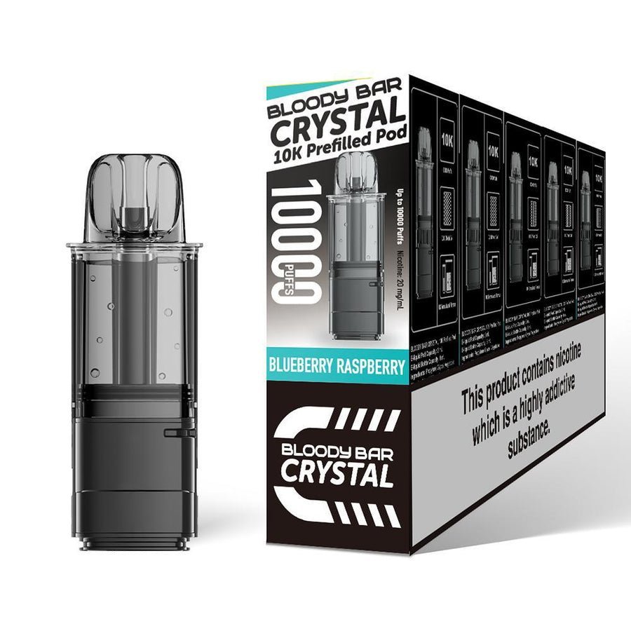 bulk wholesale Bloody Bar Crystal 10k Replacement Pods Pack of 5 - Blueberry Raspberry