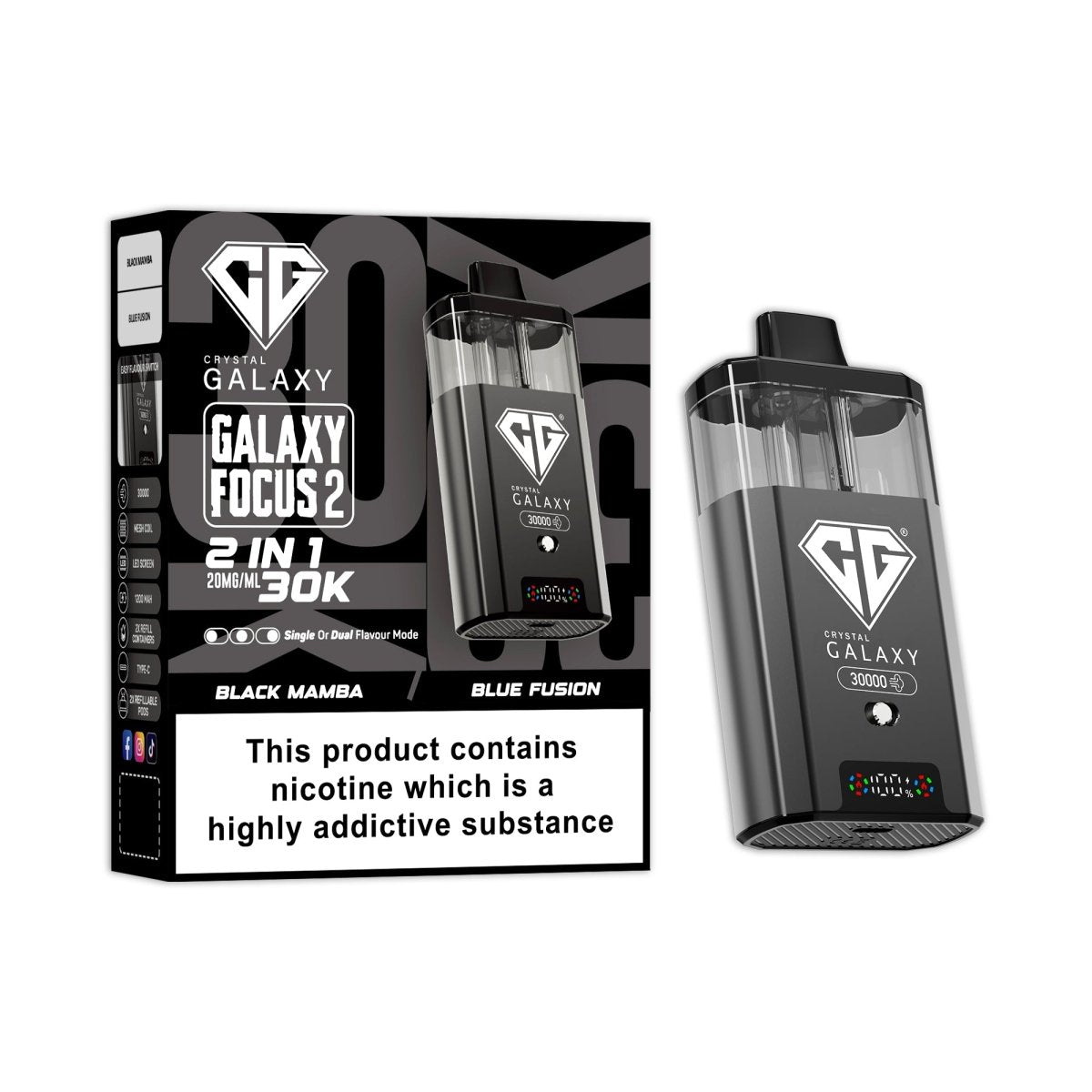 Crystal Galaxy Focus 2 Prefilled 2 in 1 Pod Kit Crystal Galaxy Focus 2 Prefilled 2 in 1 Pod Kit