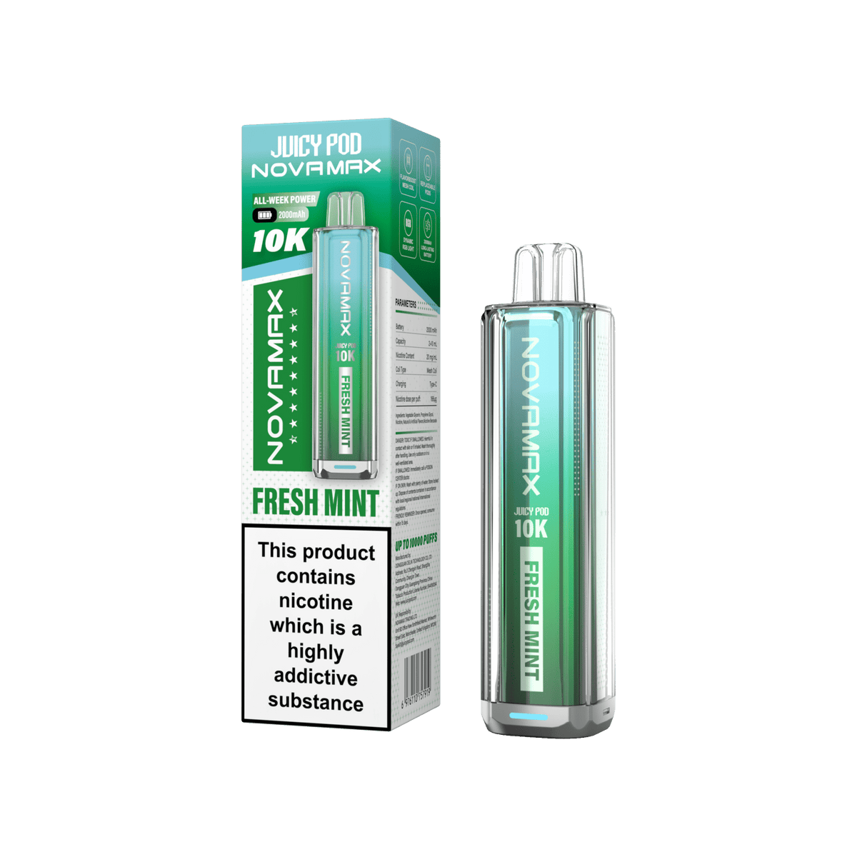 buy Juicy Pod Novamax 10k Prefilled Pod Vape Kit Pack of 5 at Wolfvapes.co.uk
