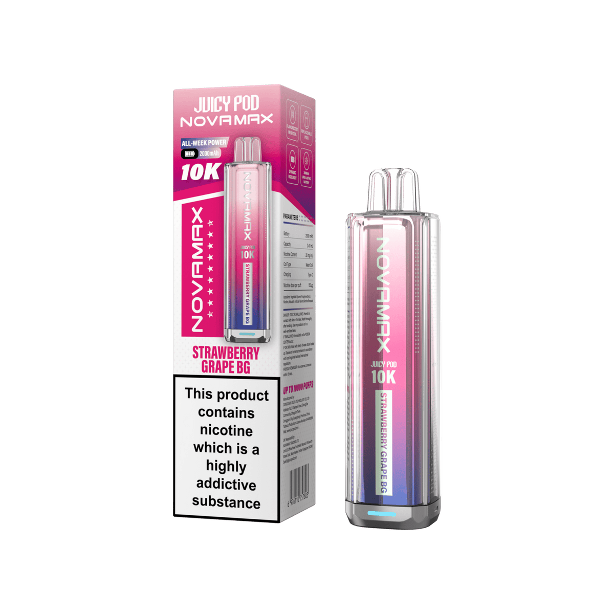 buy Juicy Pod Novamax 10k Prefilled Pod Vape Kit Pack of 5 at Wolfvapes.co.uk