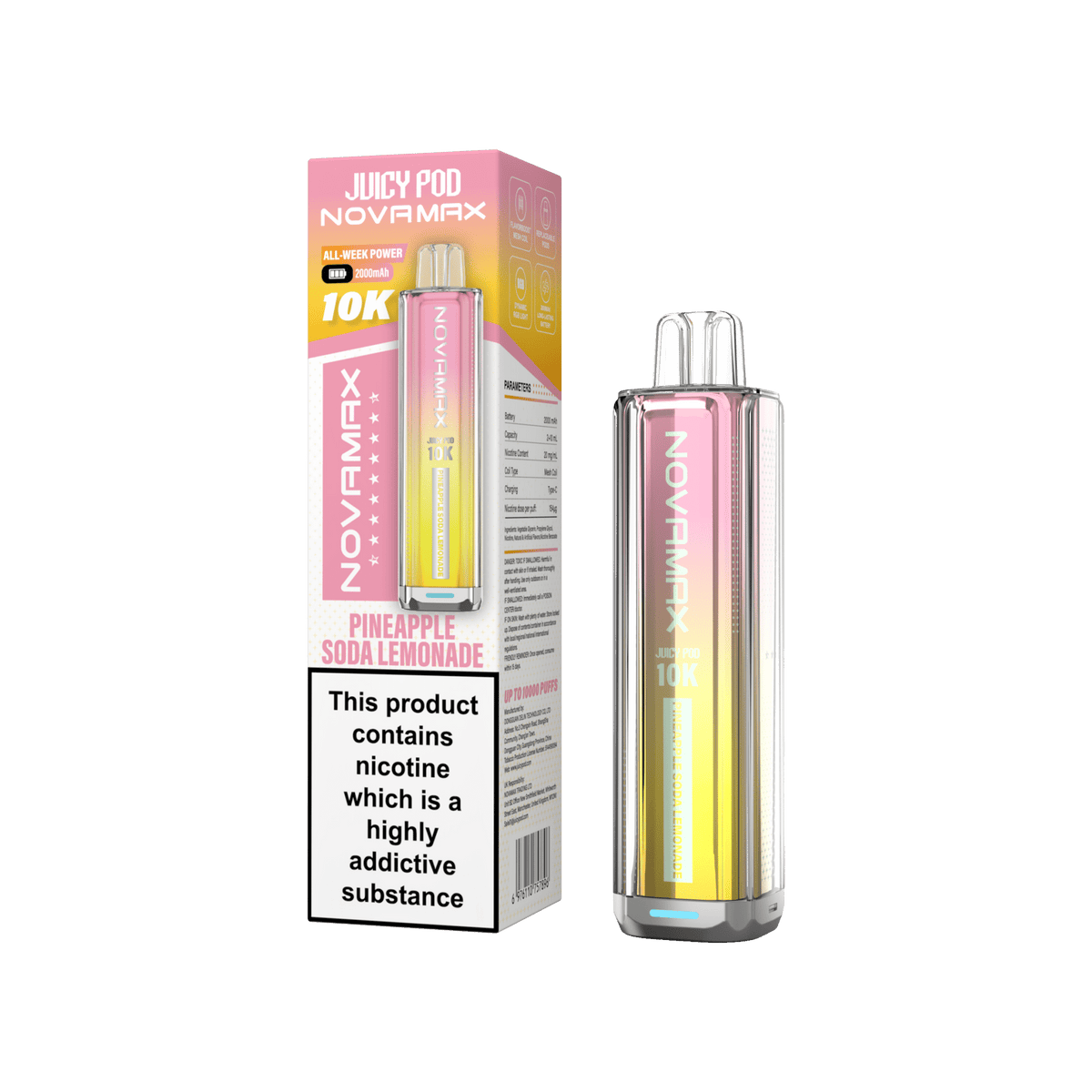 buy Juicy Pod Novamax 10k Prefilled Pod Vape Kit Pack of 5 at Wolfvapes.co.uk