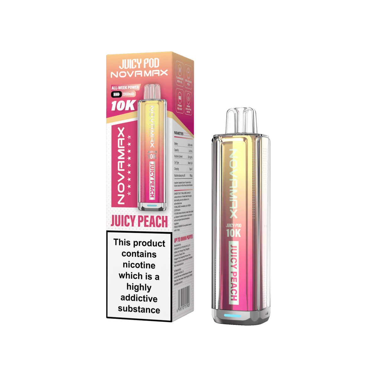 buy Juicy Pod Novamax 10k Prefilled Pod Vape Kit Pack of 5 at Wolfvapes.co.uk