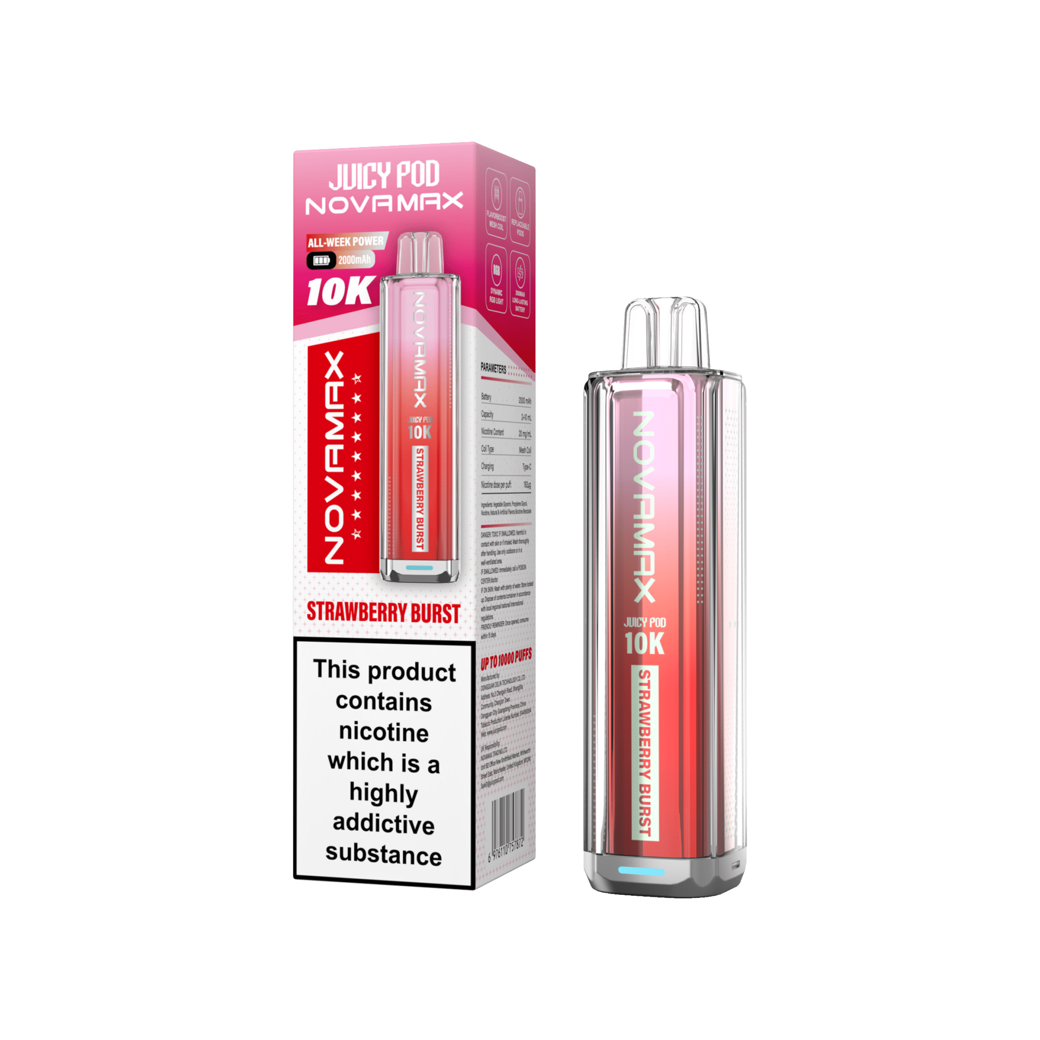 Juicy Pod Novamax 10K Vape Kit Pack of 5 Juicy Pod Novamax 10K Vape Kit Pack of 5
