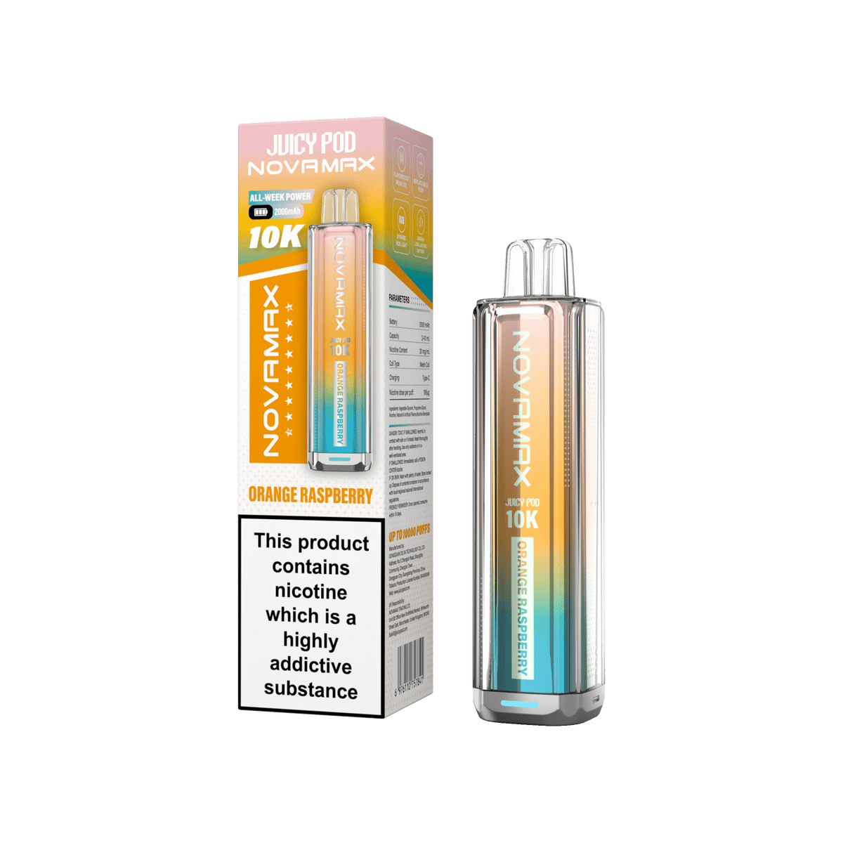 buy Juicy Pod Novamax 10k Prefilled Pod Vape Kit Pack of 5 at Wolfvapes.co.uk