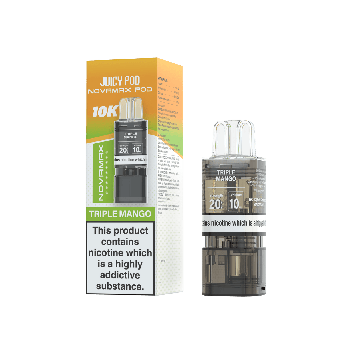 buy Juicy Pod Novamax 10k Replacement Pods - 10 pack at Wolfvapes.co.uk