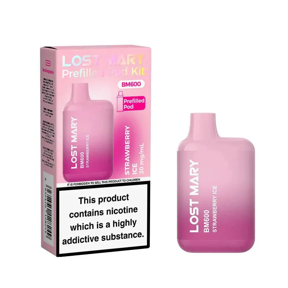 Lost Mary BM600 Prefilled Pod Vape Kit Box of 10 Lost Mary BM600 Prefilled Pod Vape Kit Box of 10