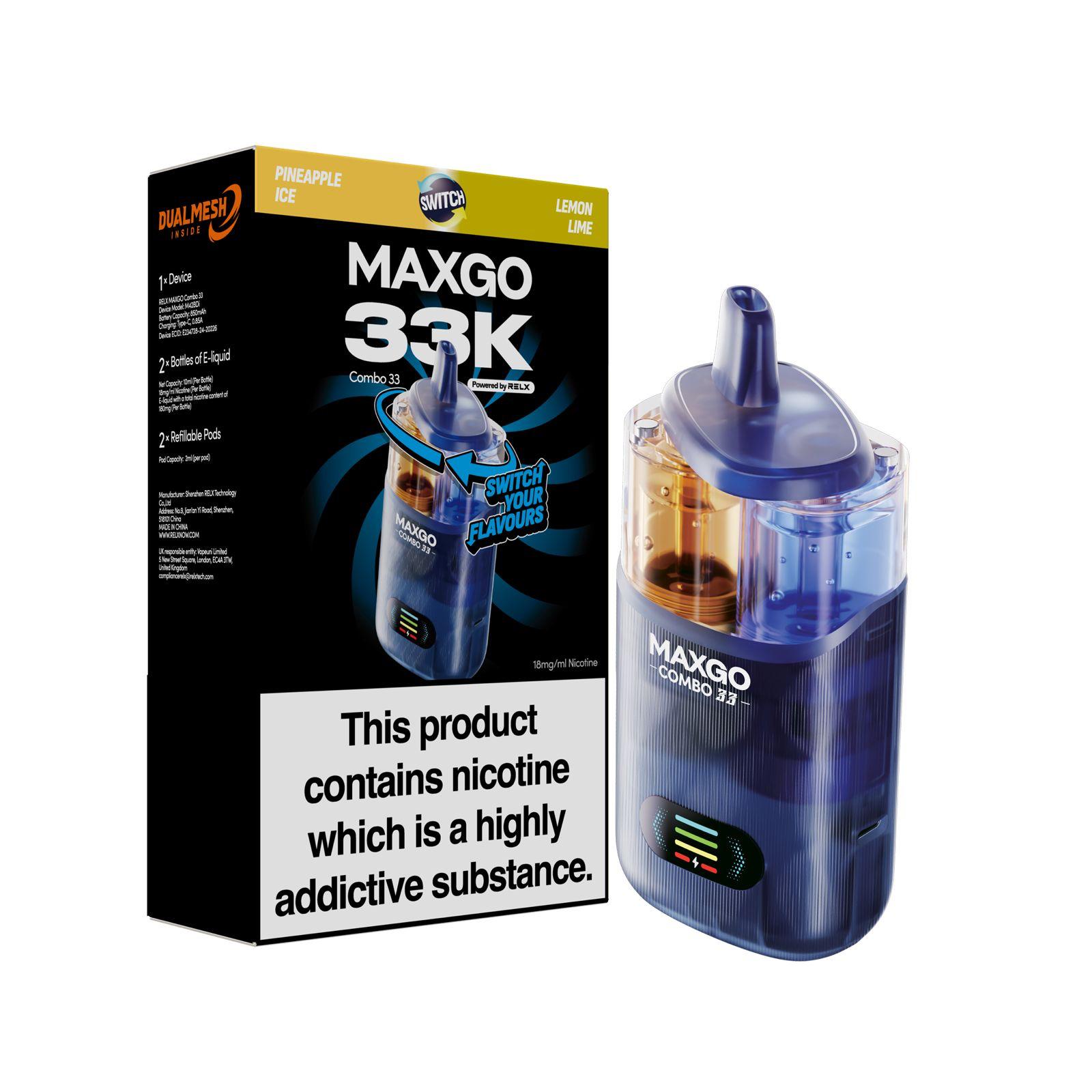 Relx Maxgo 33k Prefilled Pod Vape Kit Pack of 5 Relx Maxgo 33k Prefilled Pod Vape Kit Pack of 5