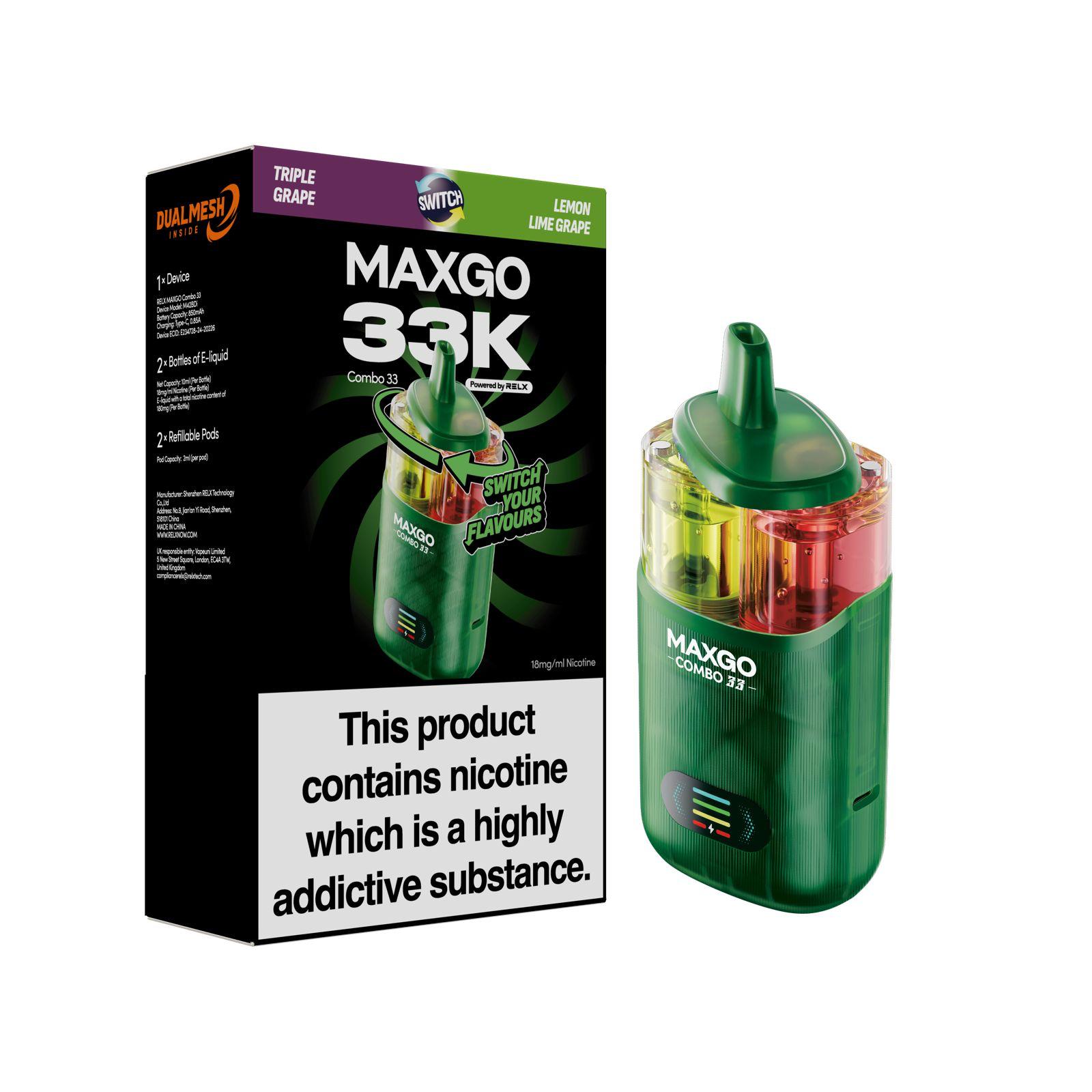 Relx Maxgo 33k Prefilled Pod Vape Kit Pack of 5 Relx Maxgo 33k Prefilled Pod Vape Kit Pack of 5