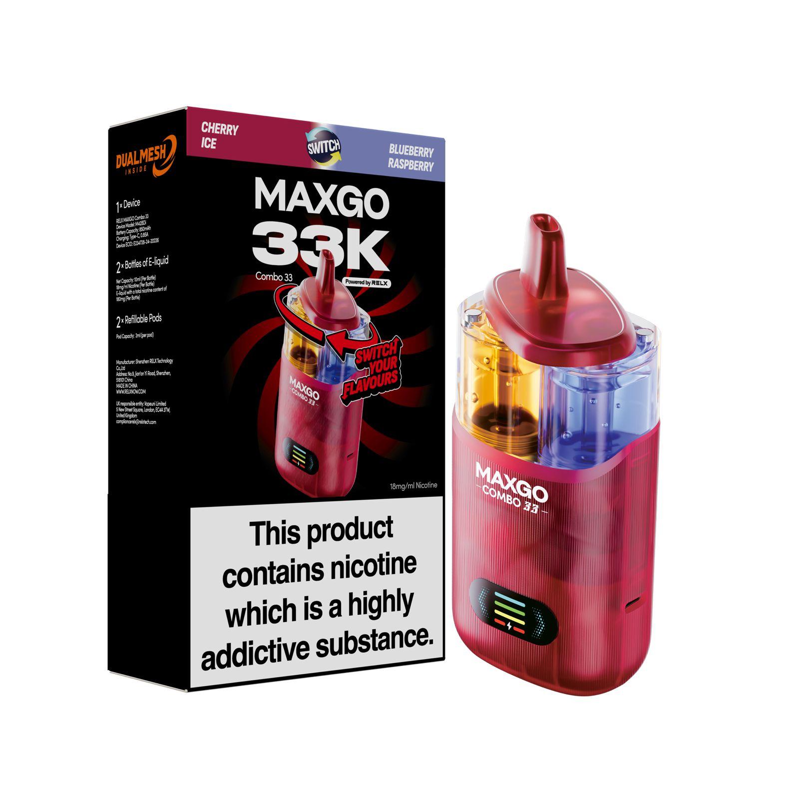 Relx Maxgo 33k Prefilled Pod Vape Kit Pack of 5 Relx Maxgo 33k Prefilled Pod Vape Kit Pack of 5