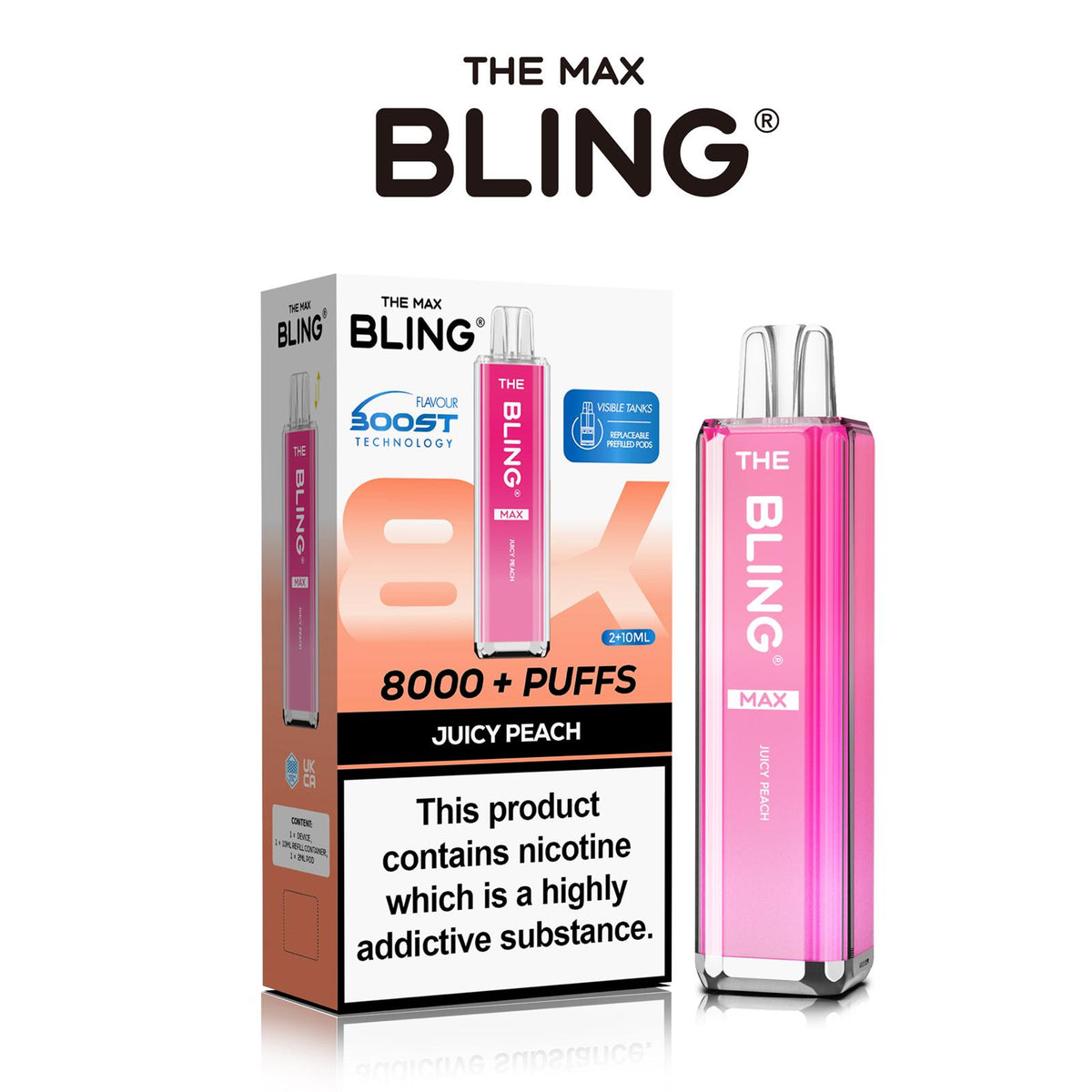 buy The Crystal Bling Max 8000 Preffilled Pod Kit at Wolfvapes.co.uk