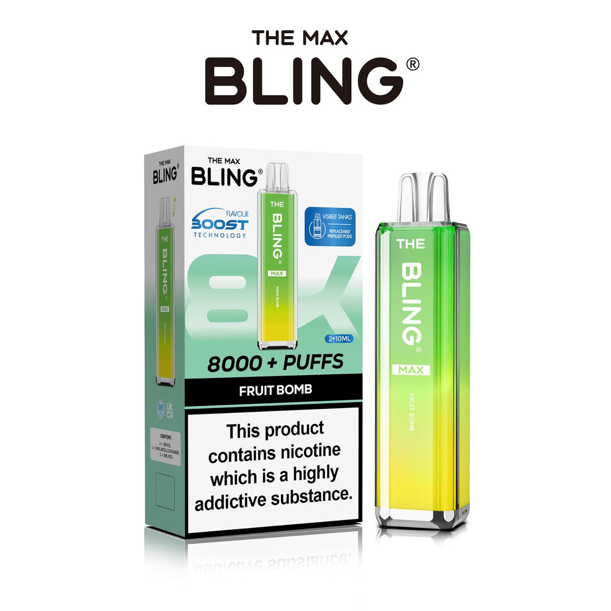 buy The Crystal Bling Max 8000 Preffilled Vape Kit Box of 5 at Wolfvapes.co.uk
