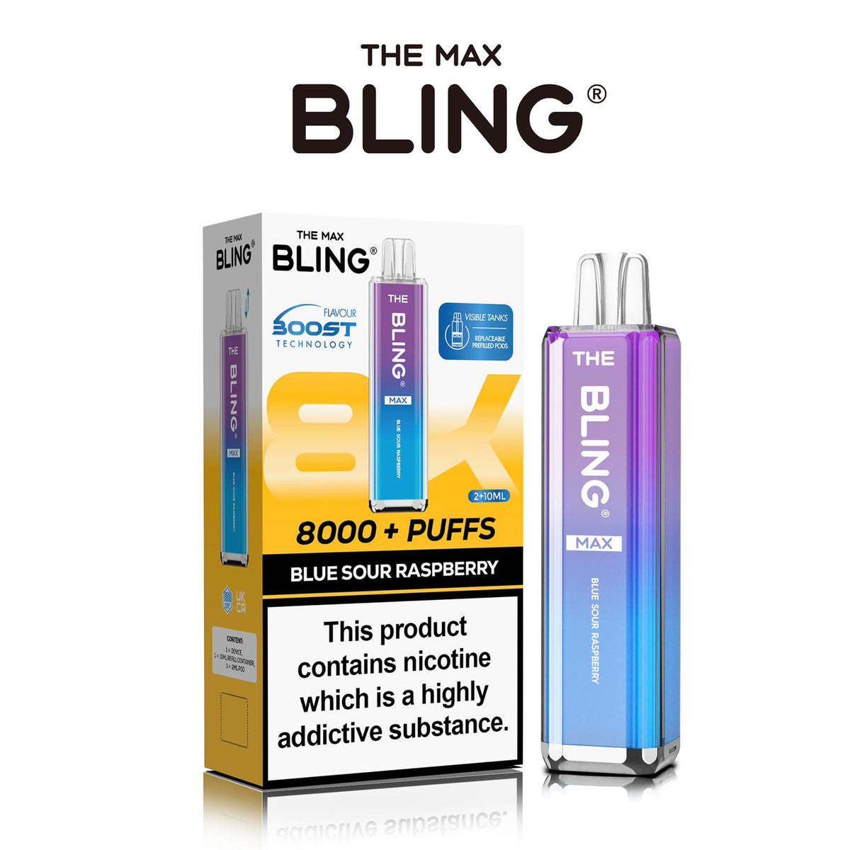buy The Crystal Bling Max 8000 Preffilled Vape Kit Box of 5 at Wolfvapes.co.uk