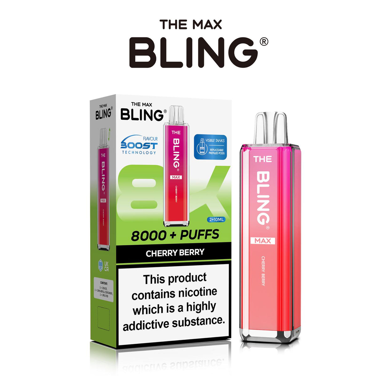 buy The Crystal Bling Max 8000 Preffilled Vape Kit Box of 5 at Wolfvapes.co.uk