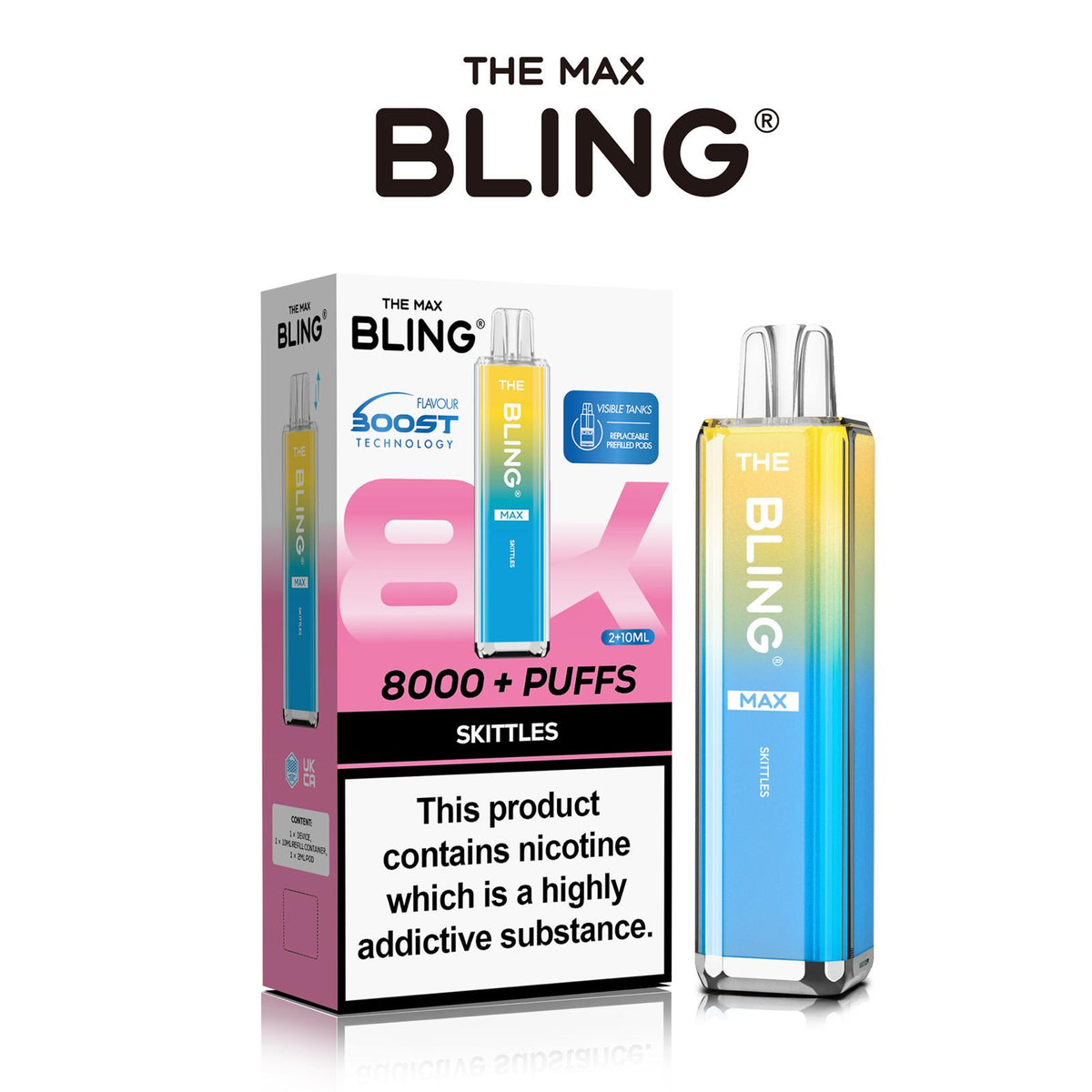 buy The Crystal Bling Max 8000 Preffilled Vape Kit Box of 5 at Wolfvapes.co.uk