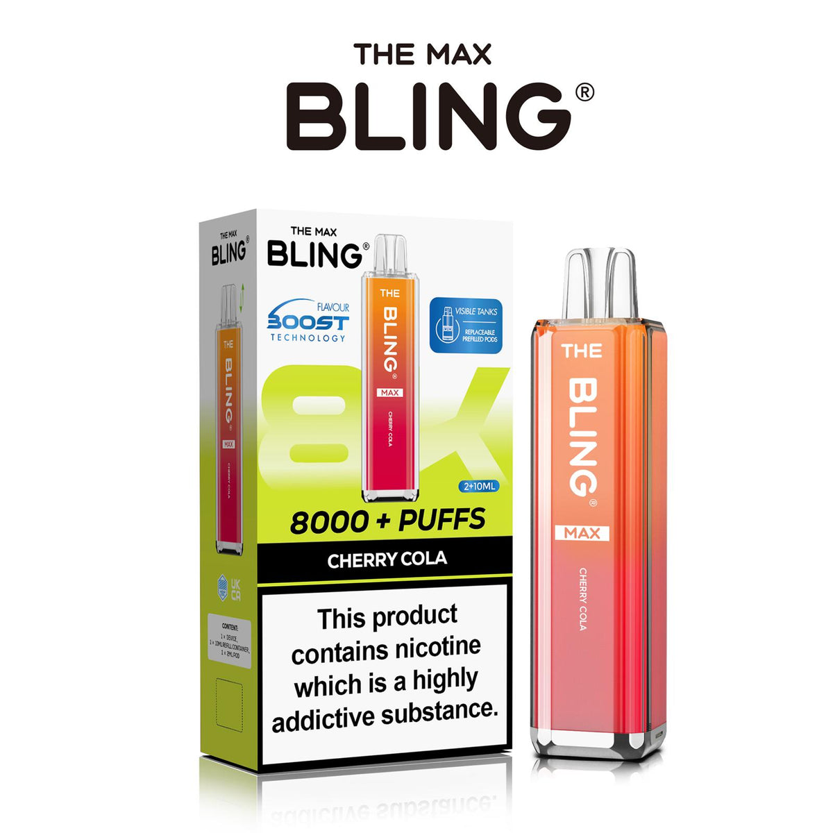 buy The Crystal Bling Max 8000 Preffilled Vape Kit Box of 5 at Wolfvapes.co.uk