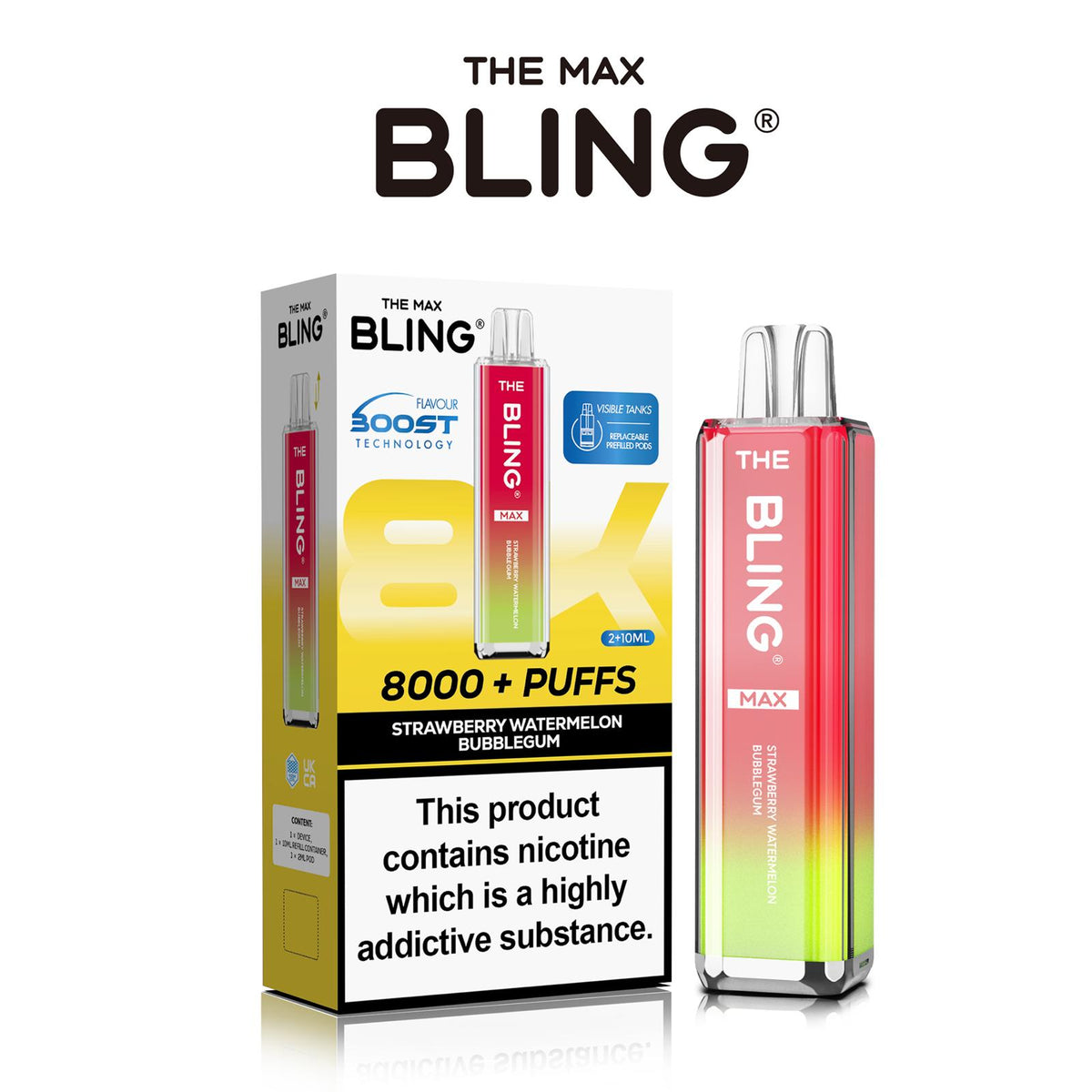 buy The Crystal Bling Max 8000 Preffilled Vape Kit Box of 5 at Wolfvapes.co.uk