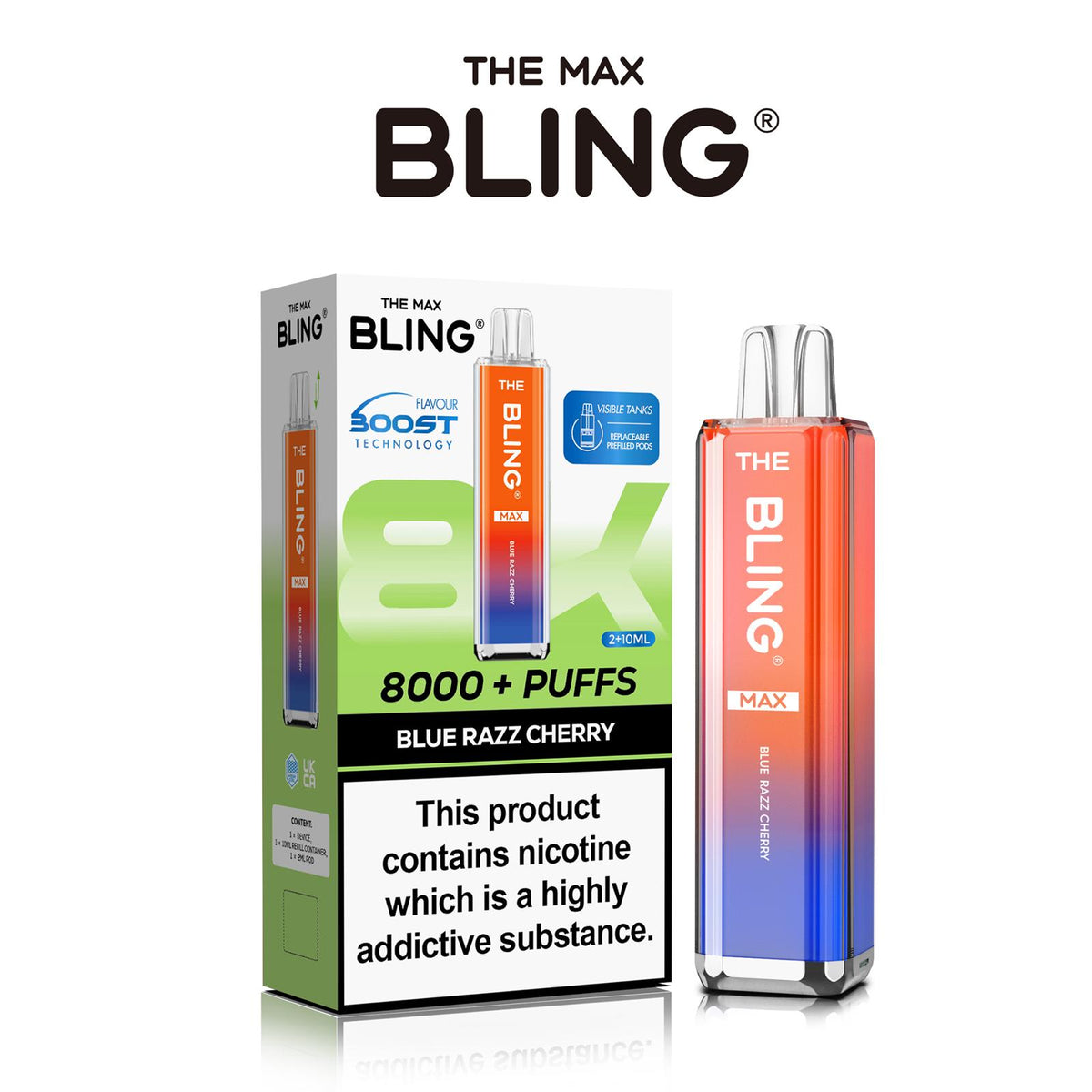 buy The Crystal Bling Max 8000 Preffilled Vape Kit Box of 5 at Wolfvapes.co.uk