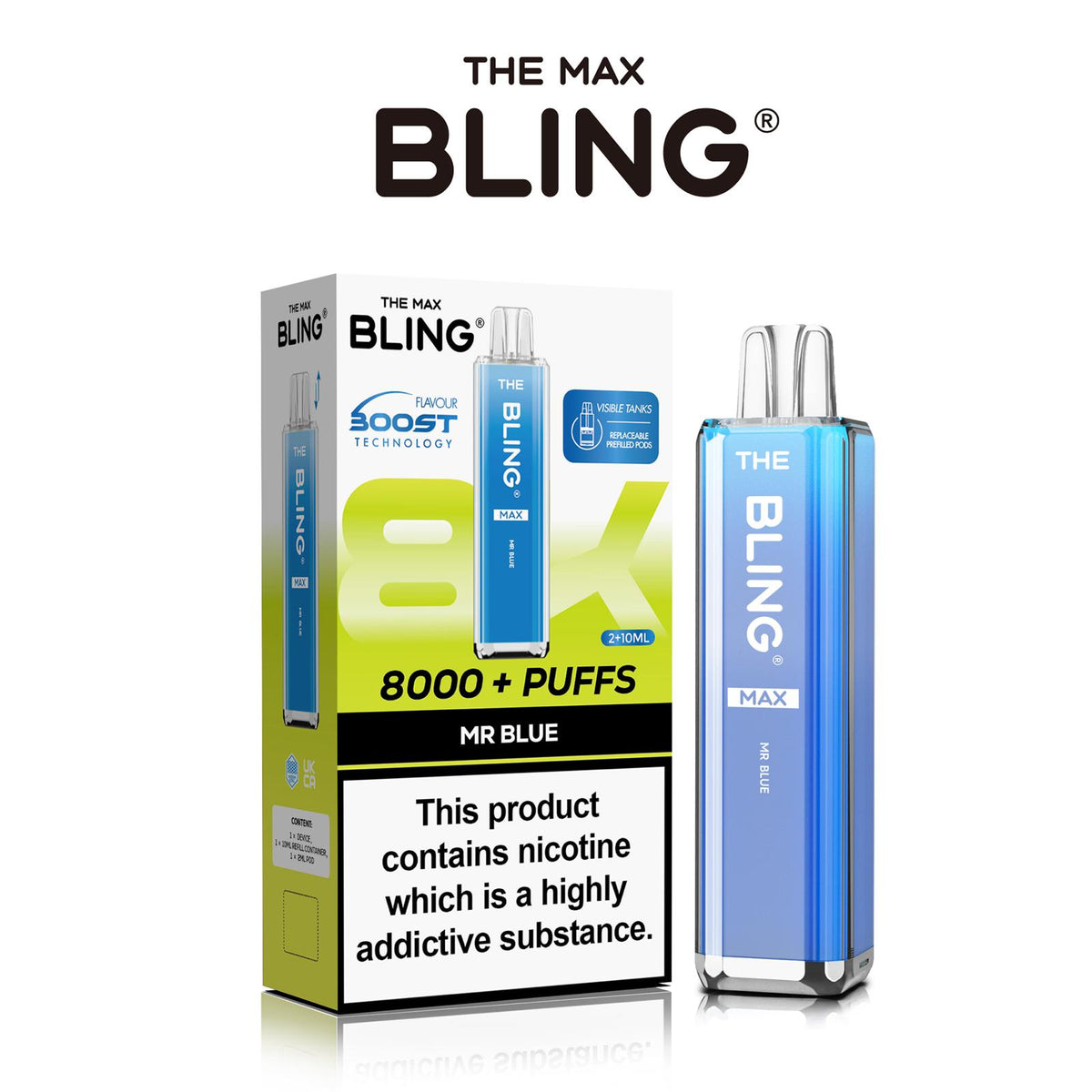 buy The Crystal Bling Max 8000 Preffilled Vape Kit Box of 5 at Wolfvapes.co.uk