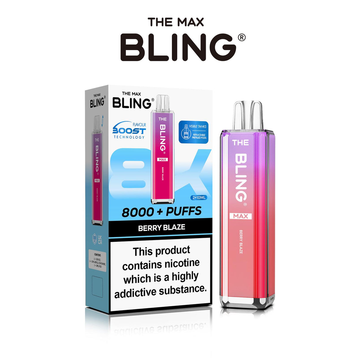 buy The Crystal Bling Max 8000 Preffilled Vape Kit Box of 5 at Wolfvapes.co.uk