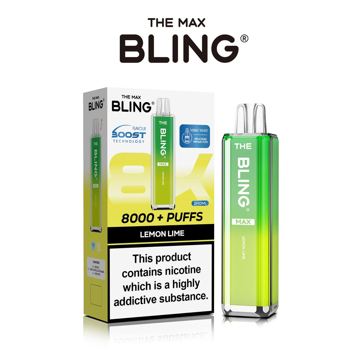 buy The Crystal Bling Max 8000 Preffilled Vape Kit Box of 5 at Wolfvapes.co.uk