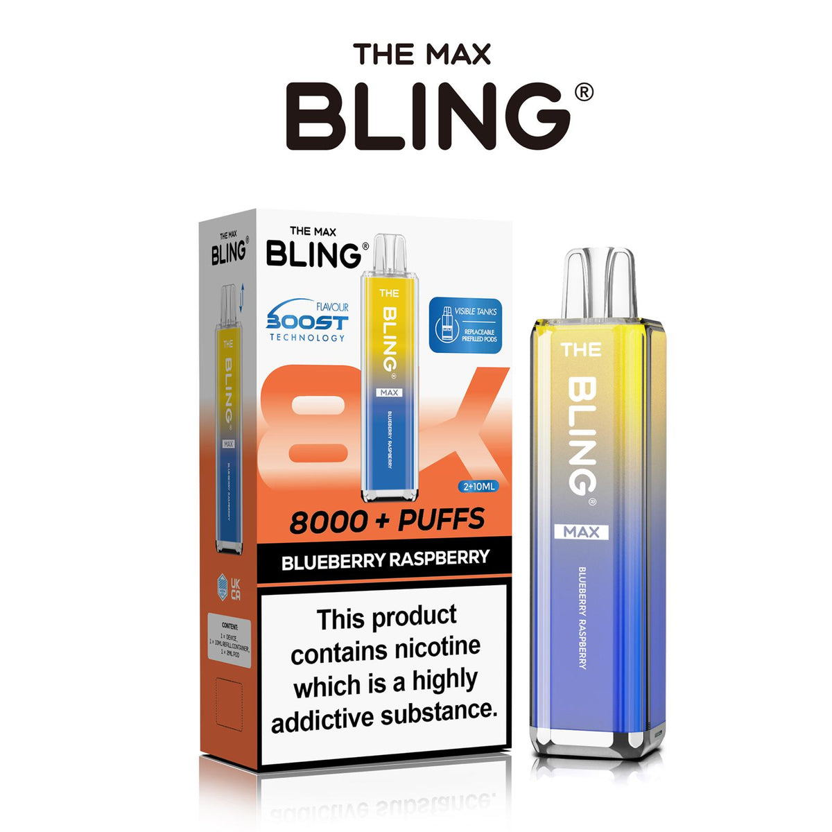 buy The Crystal Bling Max 8000 Preffilled Vape Kit Box of 5 at Wolfvapes.co.uk