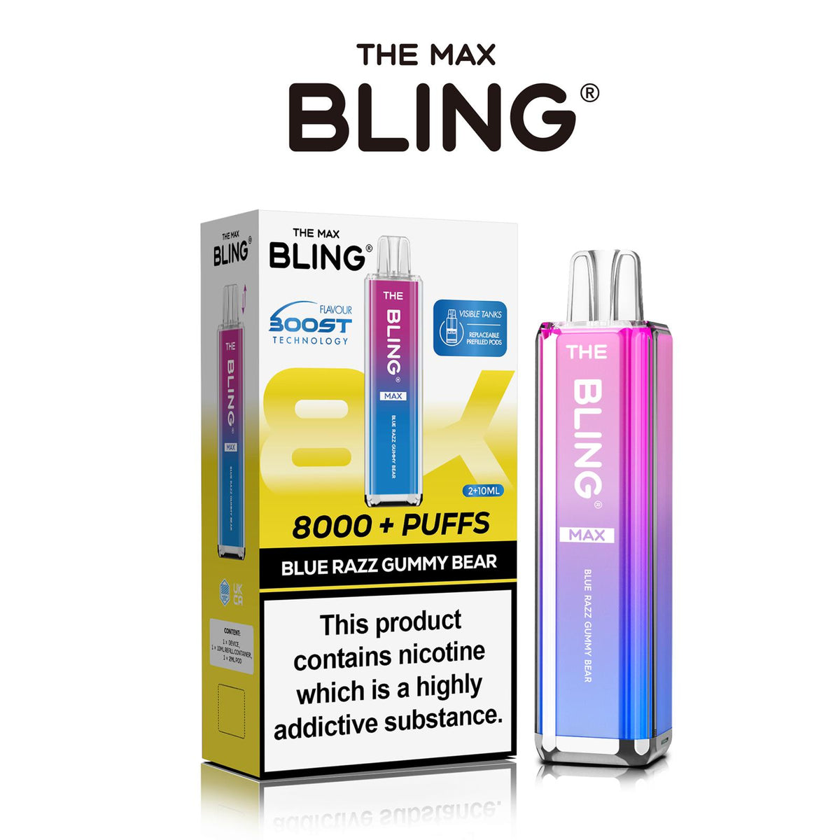 buy The Crystal Bling Max 8000 Preffilled Vape Kit Box of 5 at Wolfvapes.co.uk