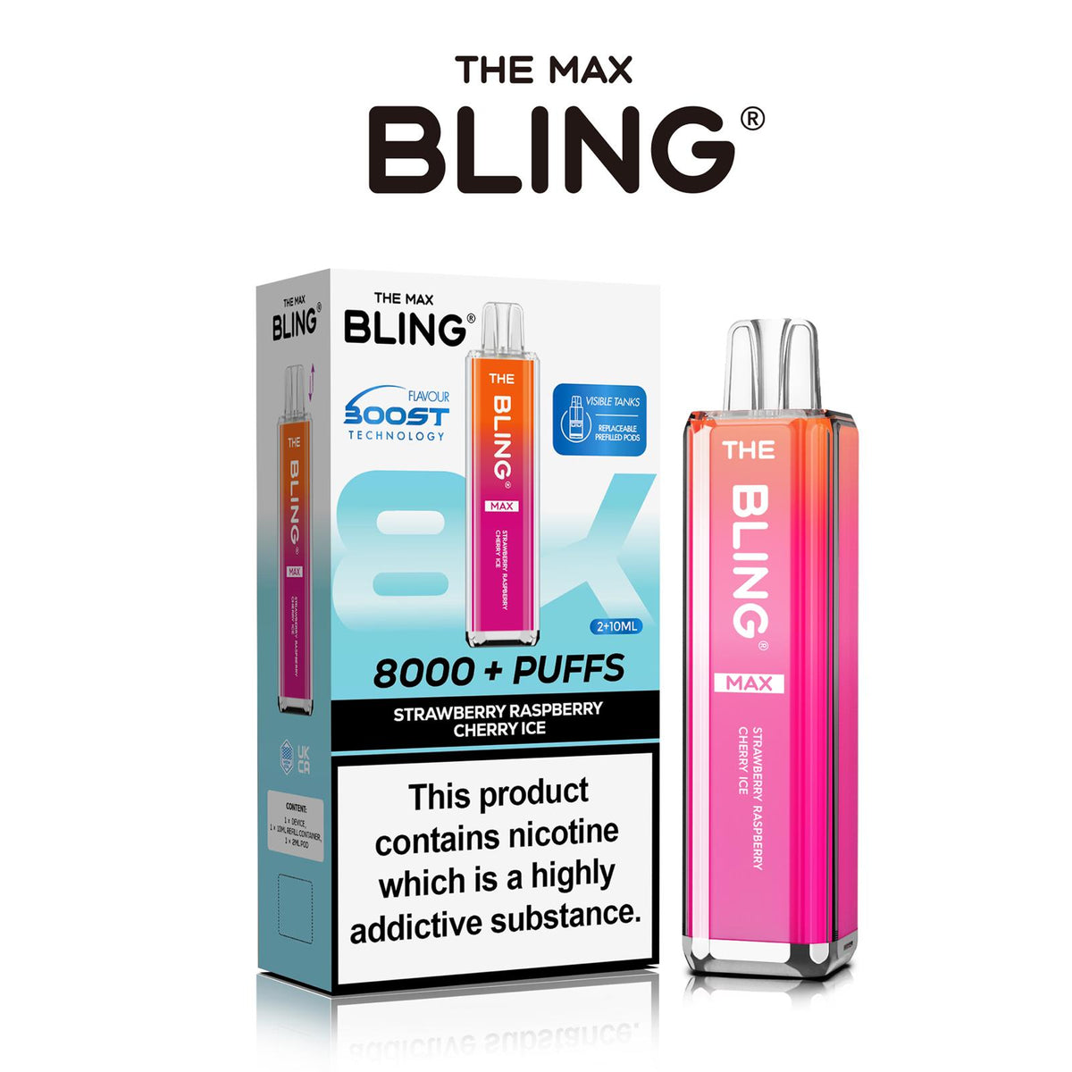 buy The Crystal Bling Max 8000 Preffilled Vape Kit Box of 5 at Wolfvapes.co.uk