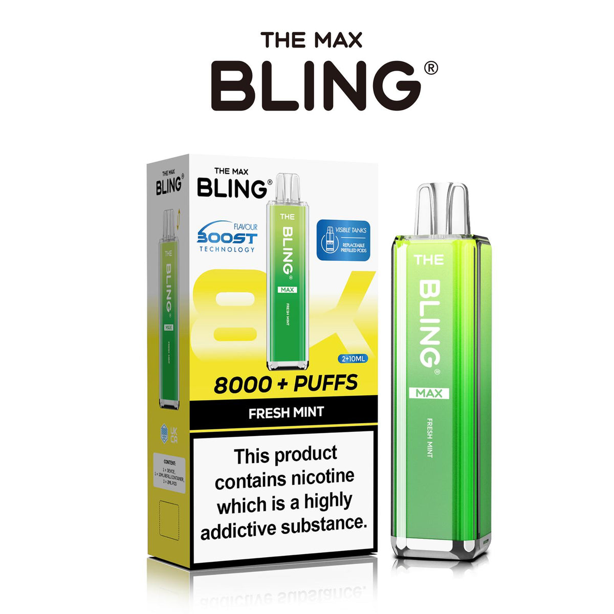 buy The Crystal Bling Max 8000 Preffilled Vape Kit Box of 5 at Wolfvapes.co.uk