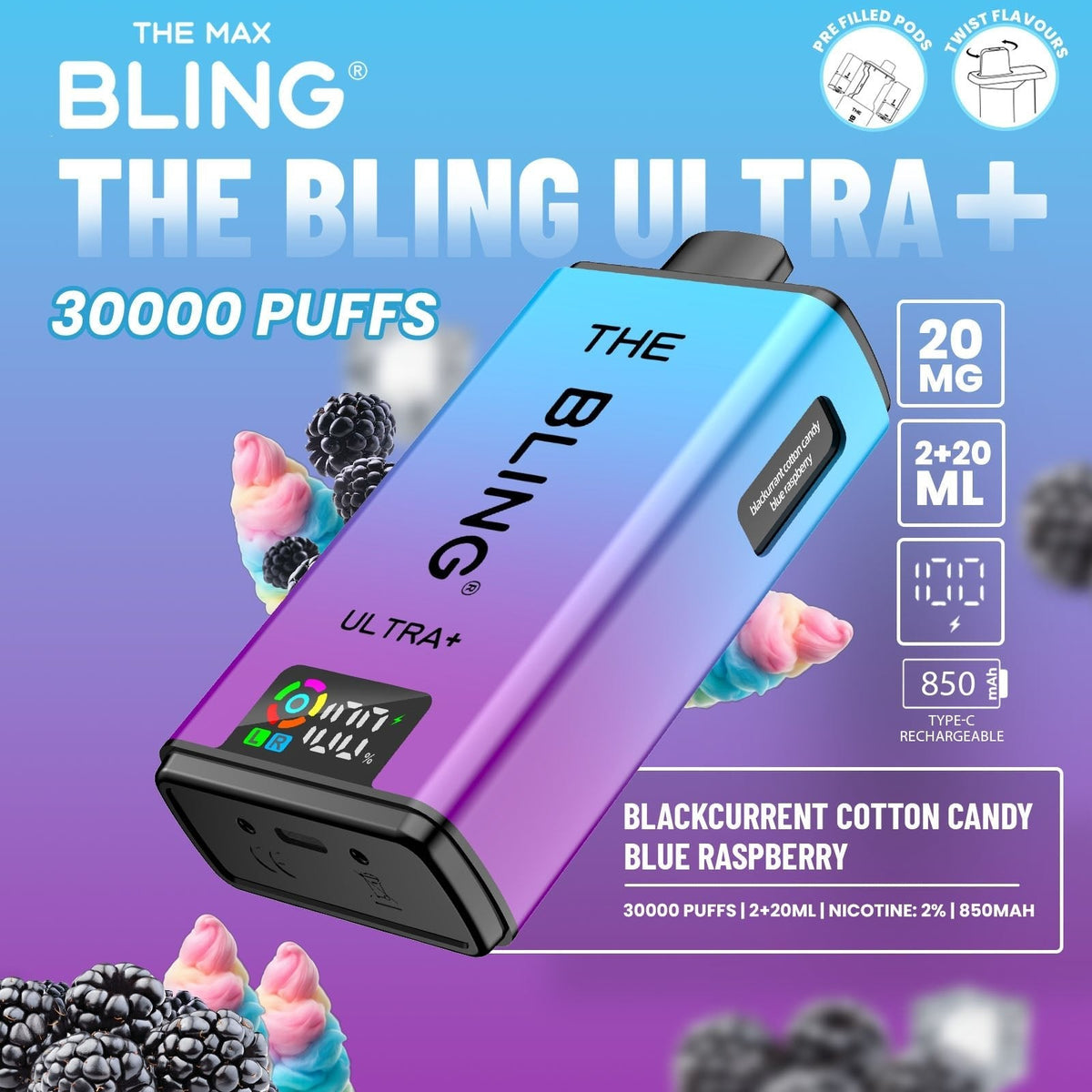 buy The Crystal Bling Ultra Plus 30k Prefilled Vape Kit Box of 5 at Wolfvapes.co.uk