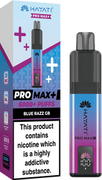 Hayati Crystal Pro Max+ 6000 Vape Kit Box of 10 - Wolfvapes.co.uk - Blue Razz GB