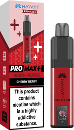 Hayati Crystal Pro Max+ 6000 Vape Kit Box of 10 - Wolfvapes.co.uk - Cherry Berry