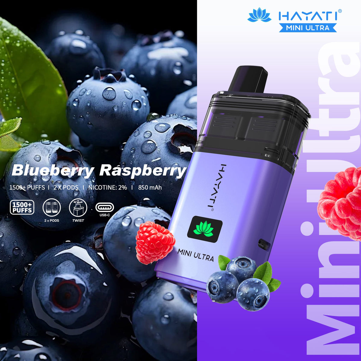 buy Hayati Mini Ultra 1500 Disposable Vape at Wolfvapes.co.uk